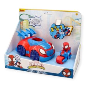 Veicolo 2 in 1, auto con funzione lanciatore, moto e personaggio spidey - SPIDEY, MARVEL