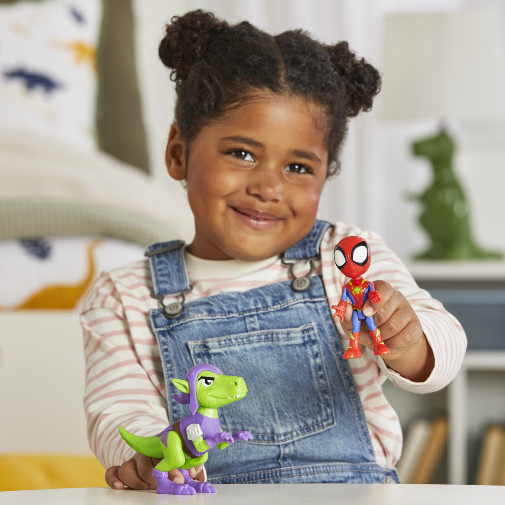 Hasbro spidey e i suoi fantastici amici - spidey con cattivo dino spidey, assortito - 3+ - SPIDEY