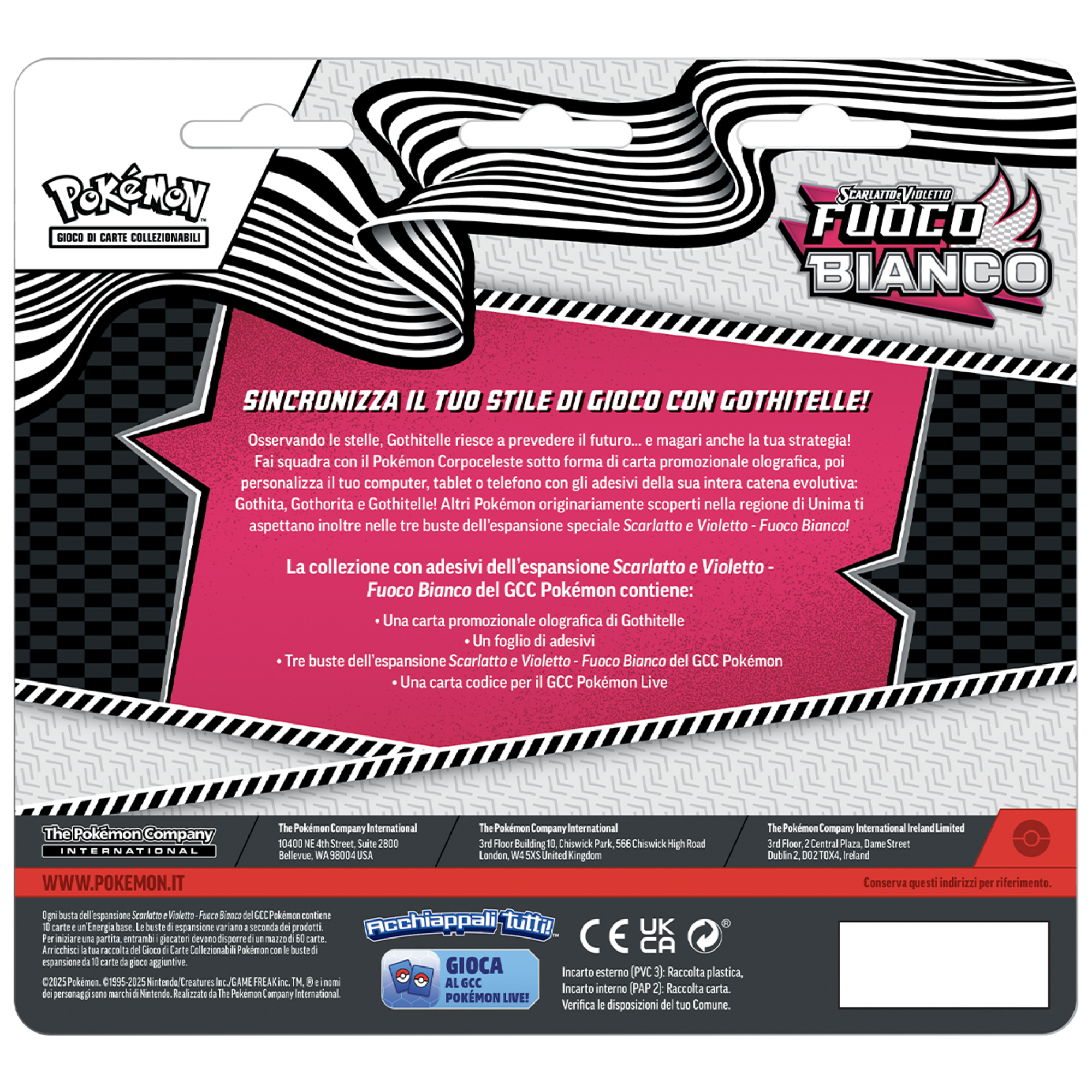 Pokémon collezione con adesivi dell'espansione scarlatto e violetto - fuoco bianco - POKEMON