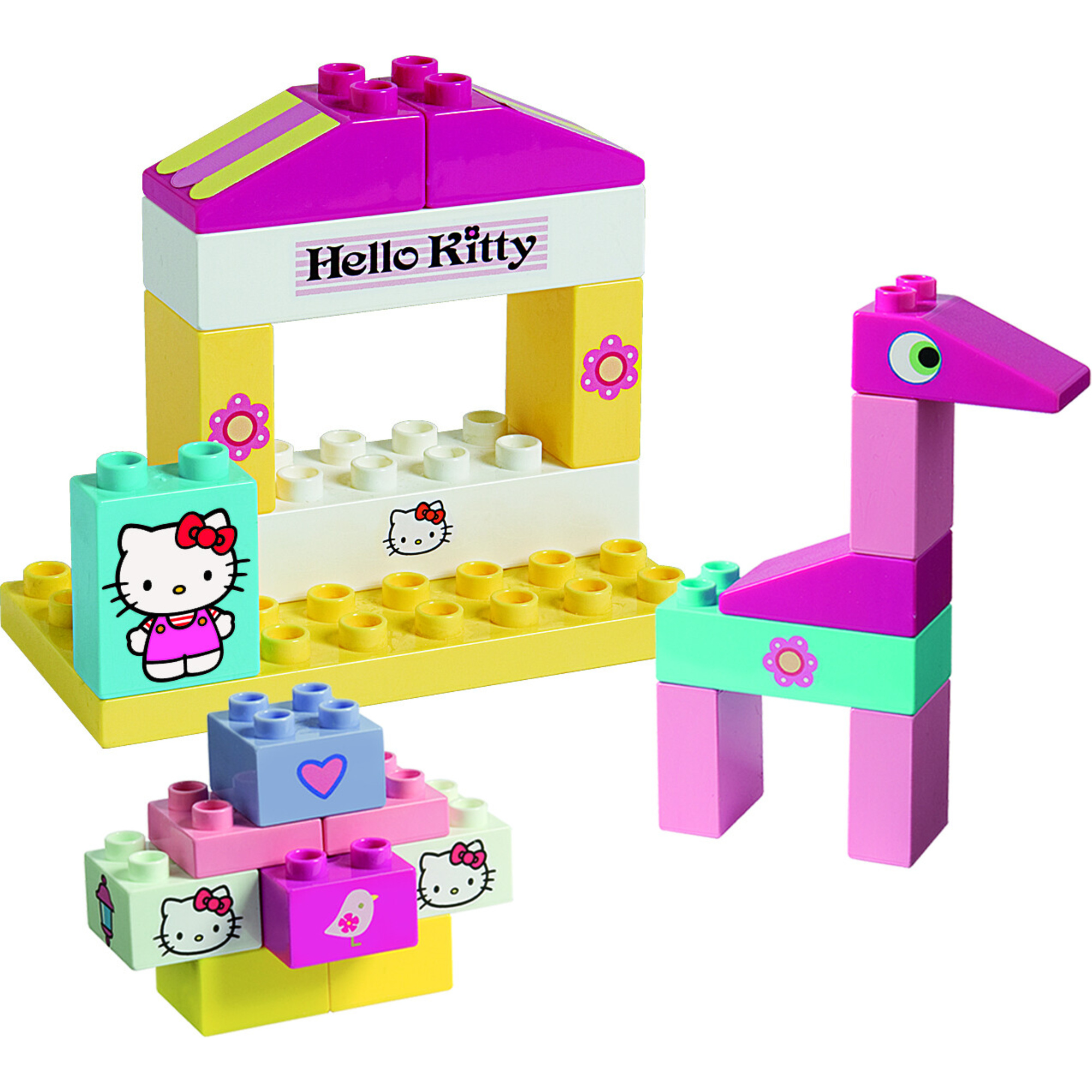 Secchiello costruzioni 104 pezzi con adesivi e piastra - hello kitty - Hello Kitty
