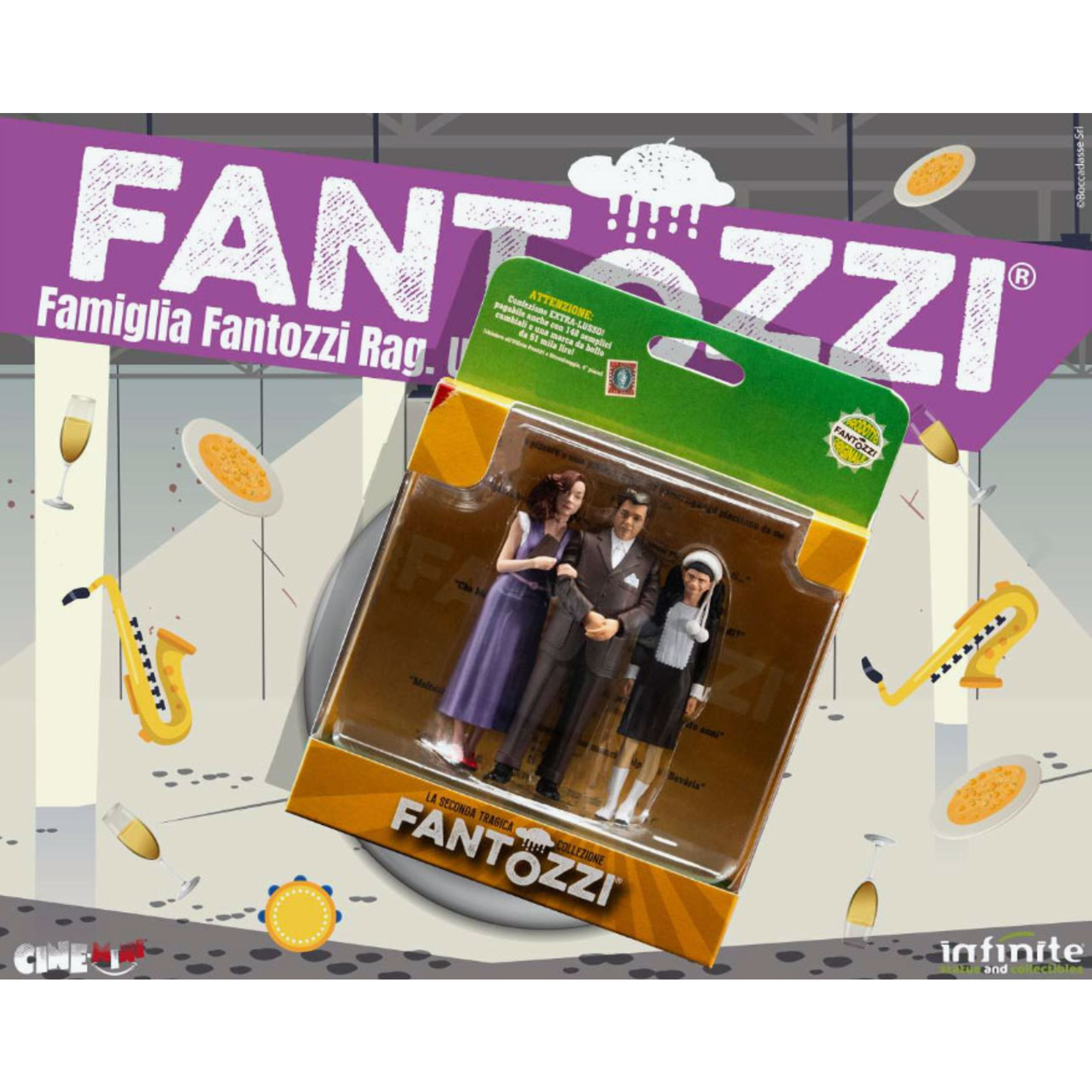 Fantozzi mini figure serie 2  famiglia fantozzi rag. ugo - set 5 personaggi 10 cm pvc - DB LINE