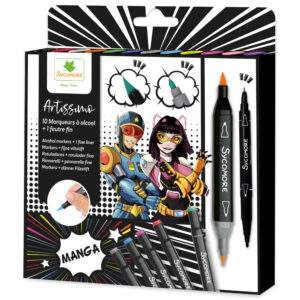 Sycomore - 10 pennarelli ad alcool manga + 1 pennarello fine - 