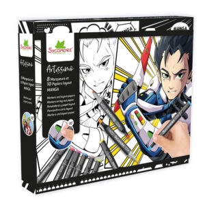 Sycomore - pennarelli e fogli con griglia manga - il tempo degli eroi - 