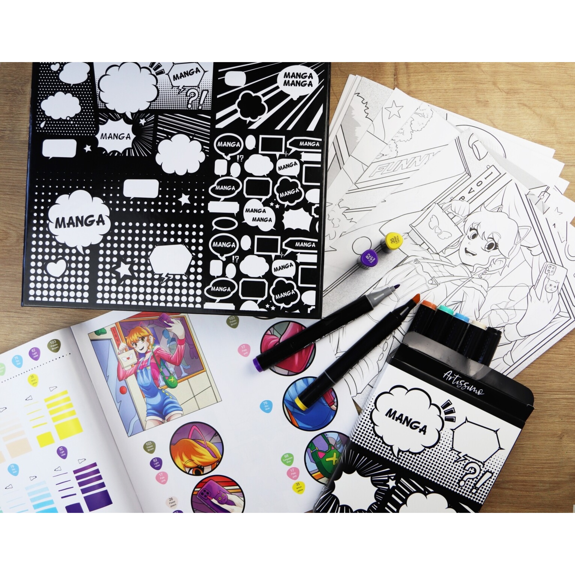 Sycomore - pennarelli e fogli con griglia manga - tempo di sconti - 