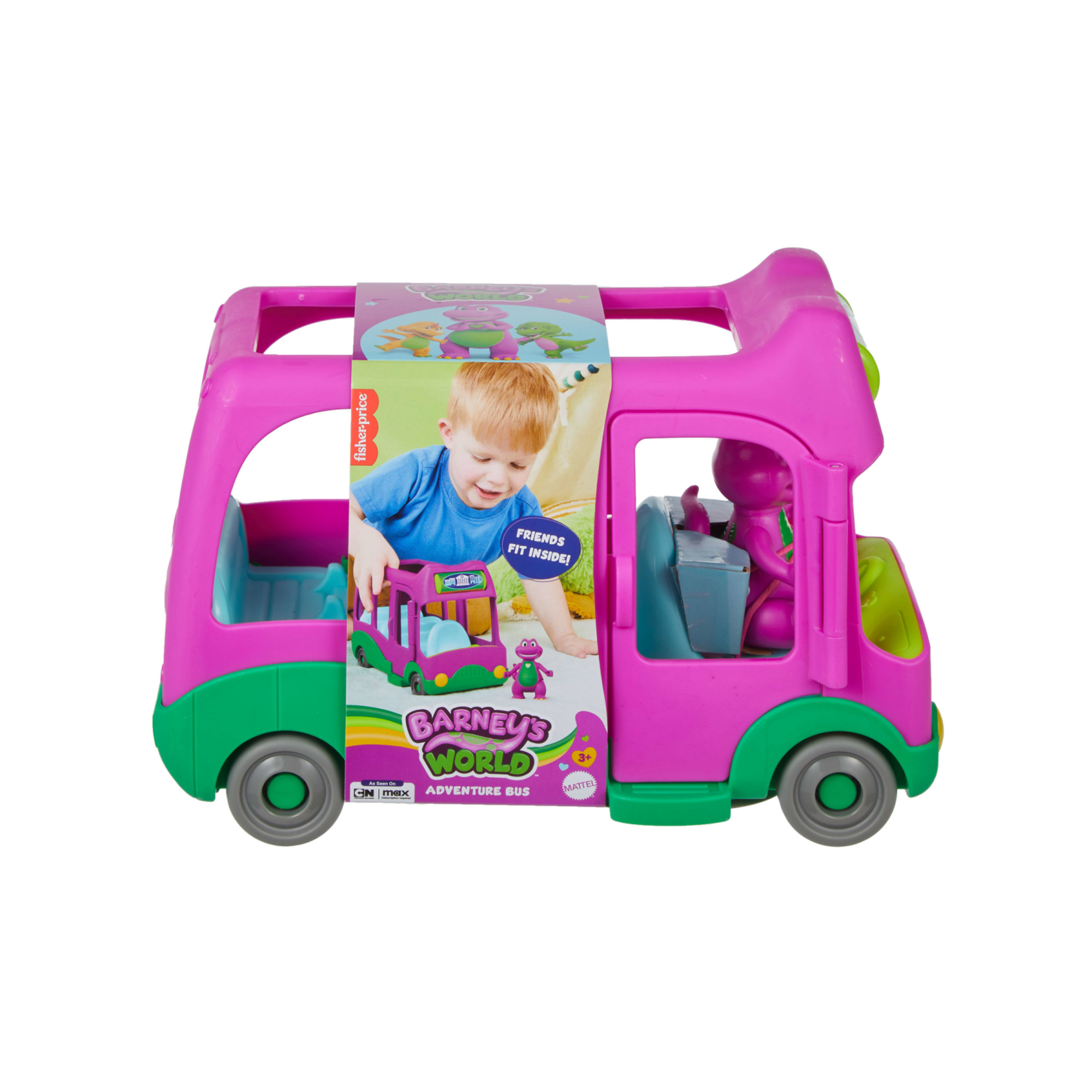 Fisher-price il mondo di barney - autobus delle avventure, set con veicolo e personaggio snodato barney incluso - FISHER PRICE