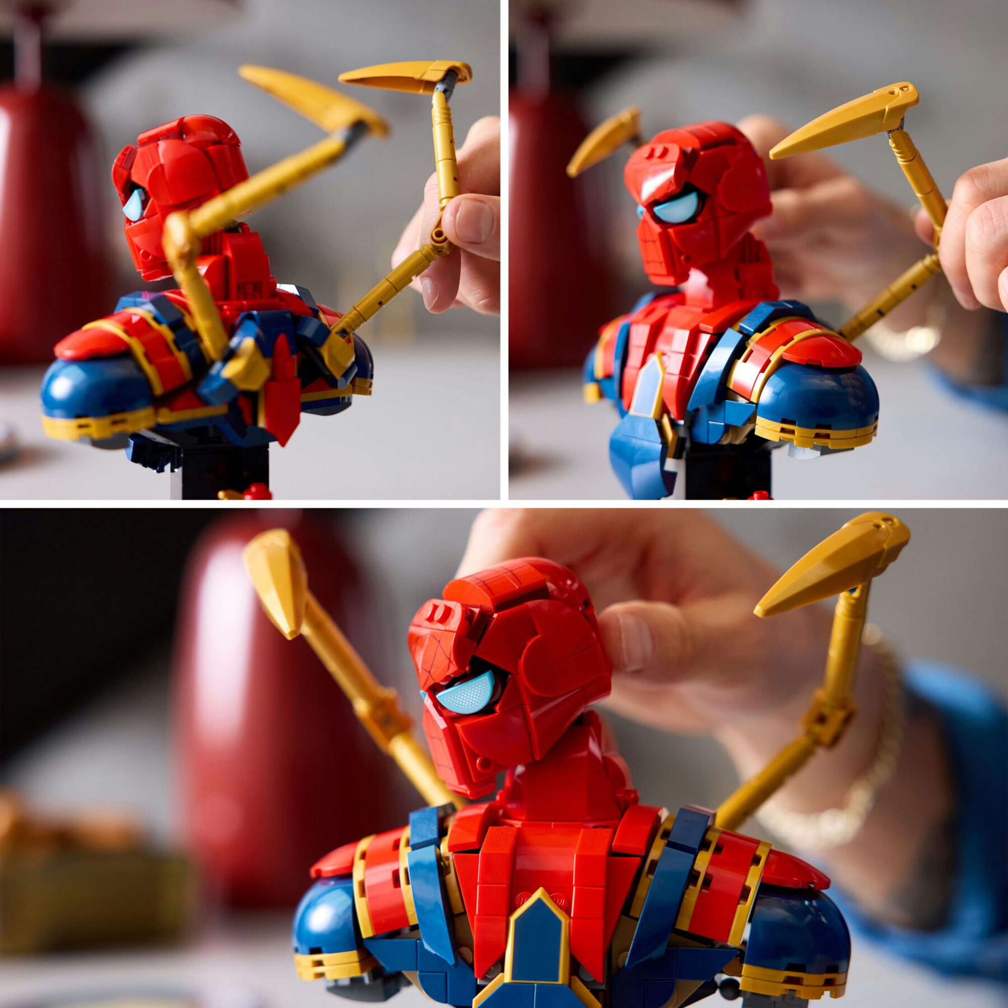 Marvel 76326 busto di iron spider-man, modello da esposizione per adulti con minifigure del supereroe, regalo da collezione - LEGO SUPER HEROES, Lego