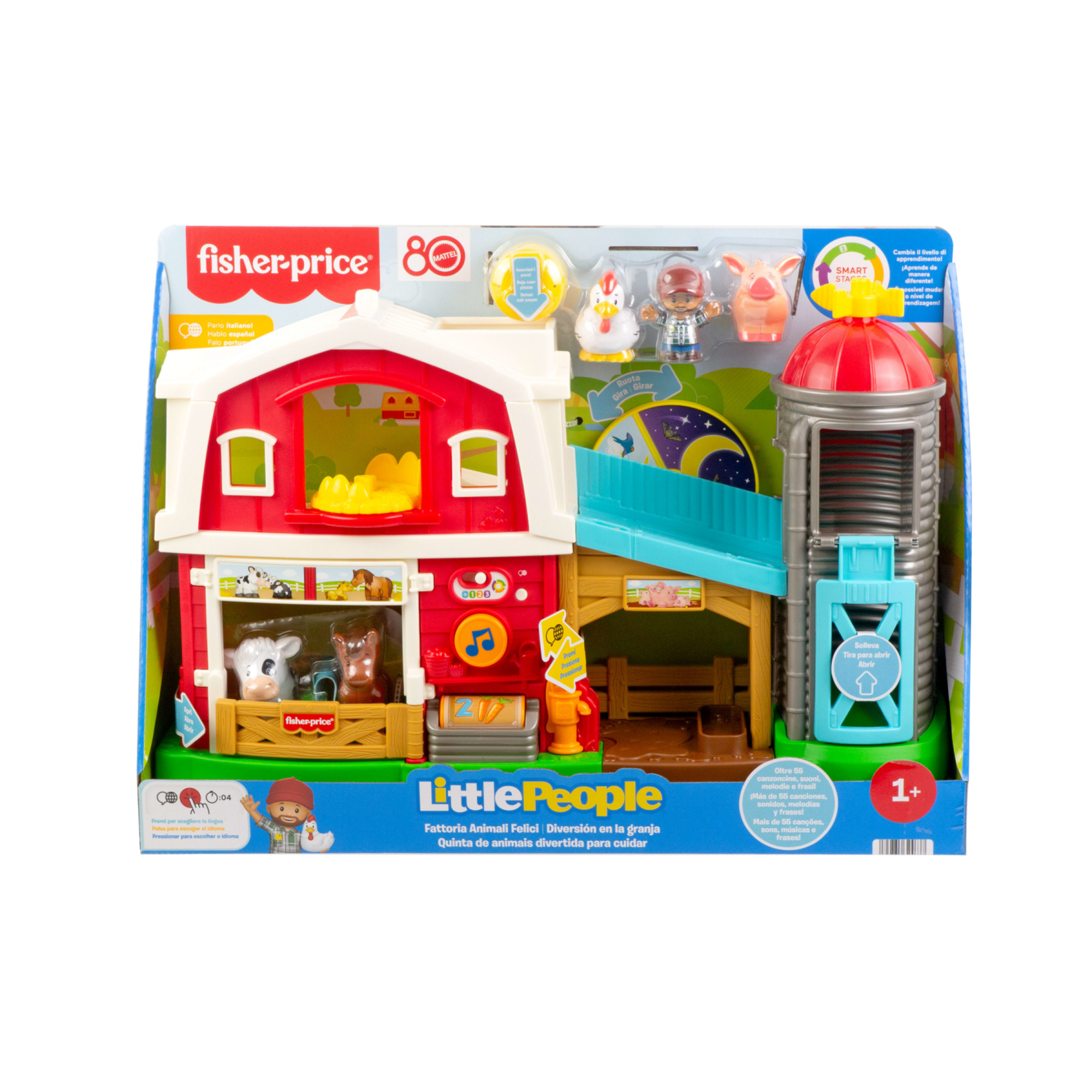 Fisher-price little people - fattoria animali felici, set con personaggi e amici animali, canzoni, luci e frasi - FISHER PRICE