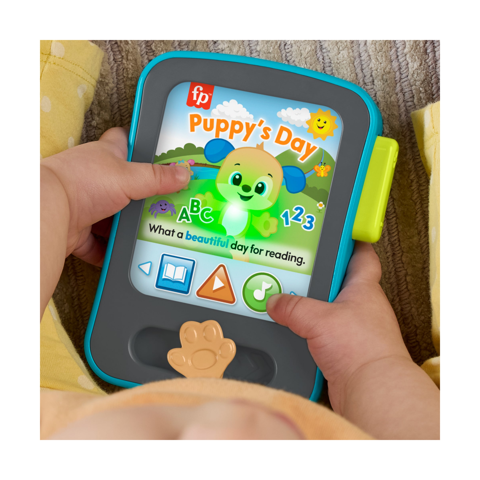 Fisher-price - tablet delle storie di cagnolino, finto e-reader con luci, canzoni didattiche e classiche filastrocche - FISHER PRICE