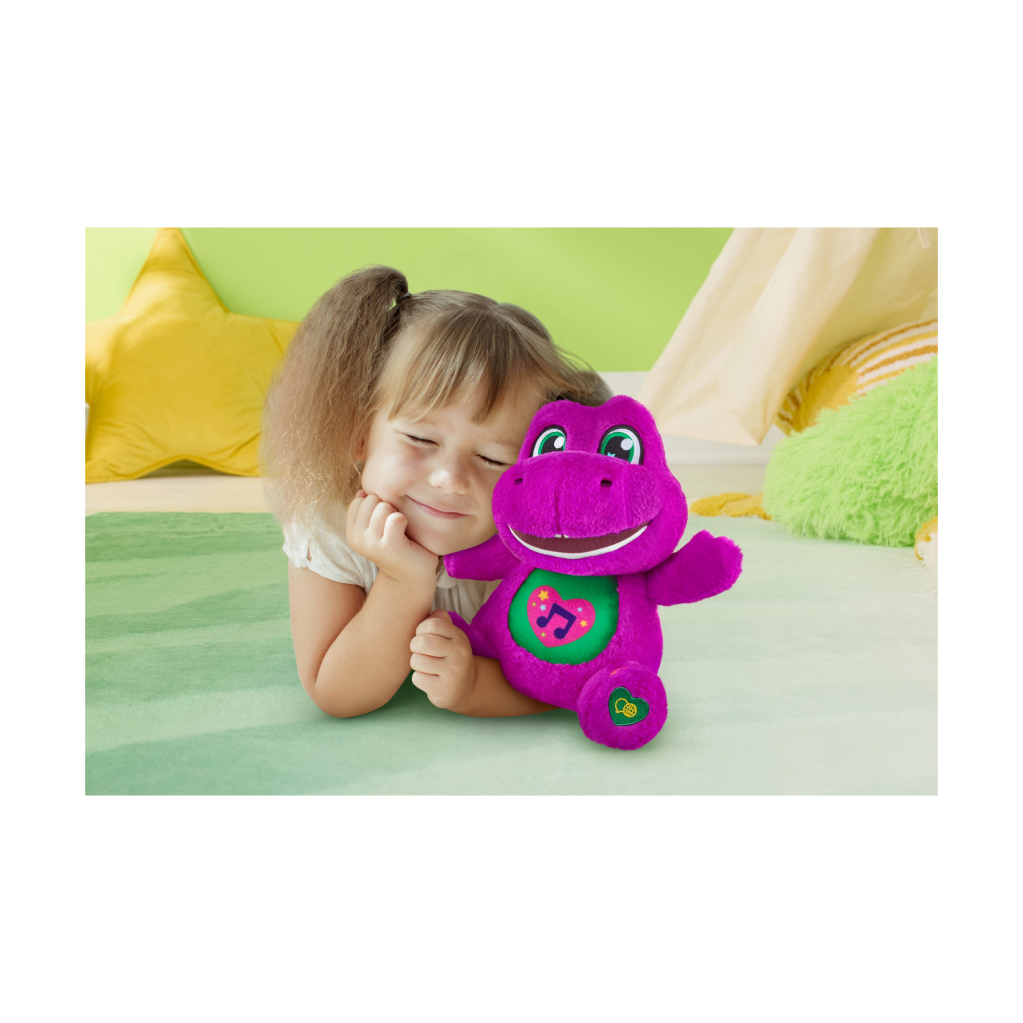 Fisher-price il mondo di barney - barney canterino, peluche alto 25+ cm con suoni e morbido tessuto, riproduce 10 frasi e 5 canzoni - FISHER PRICE