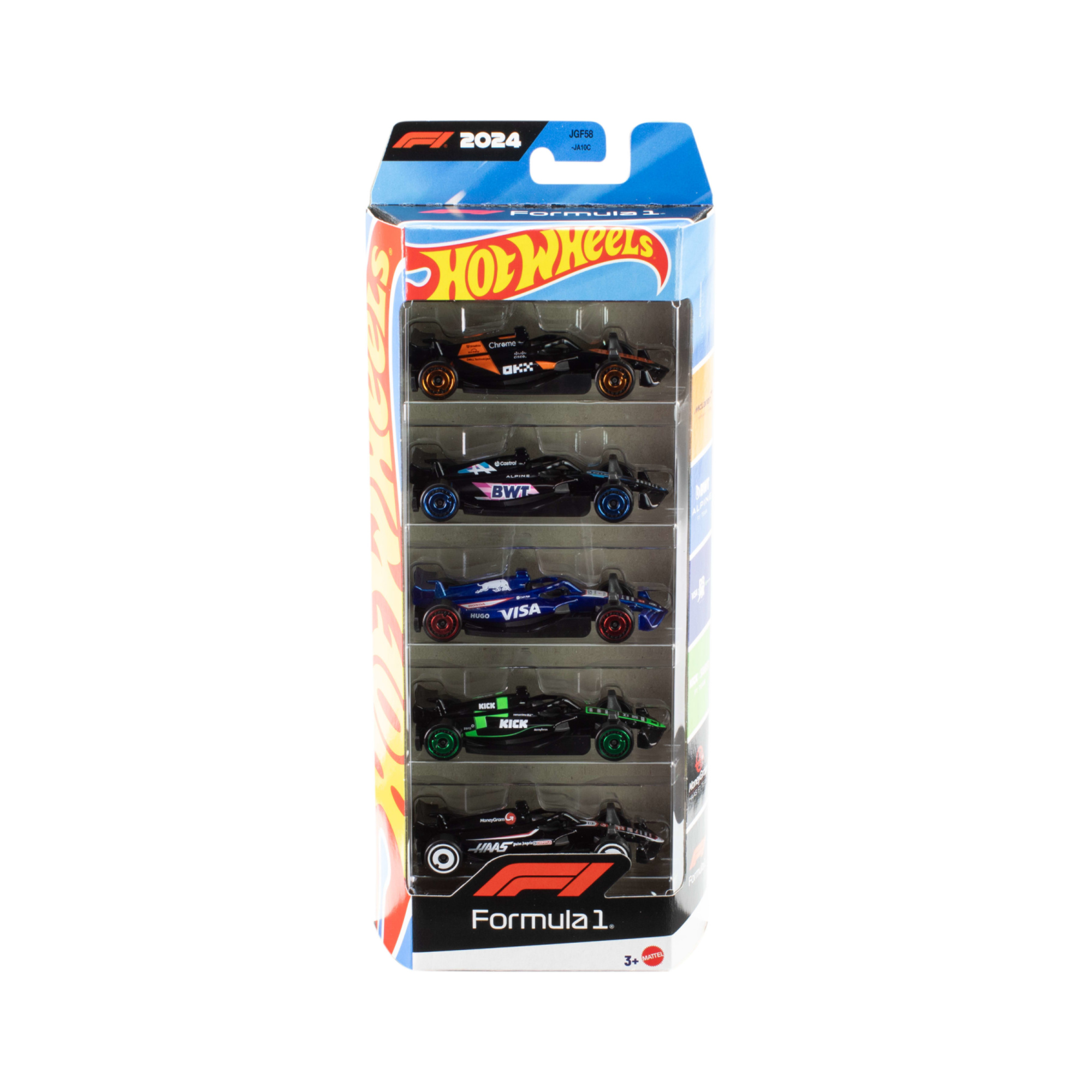 Hot wheels formula 1 - set da 5 macchinine auto da corsa, cinque veicoli con decorazioni dei team di corse di f1 - Hot Wheels