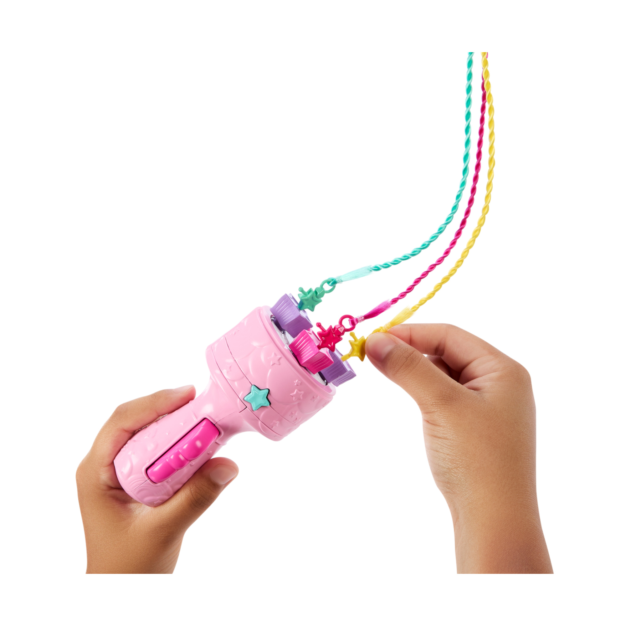 Barbie dreamtopia - chioma da favola, bambola capelli fantasia con treccia e piega, extension arcobaleno e accessori per lo styling - Barbie