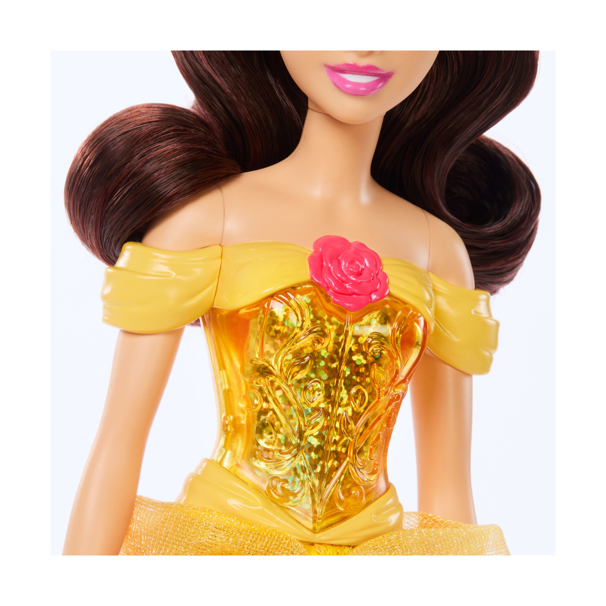 Mattel disney princess - belle, bambola con capi e accessori scintillanti ispirati al film - DISNEY PRINCESS