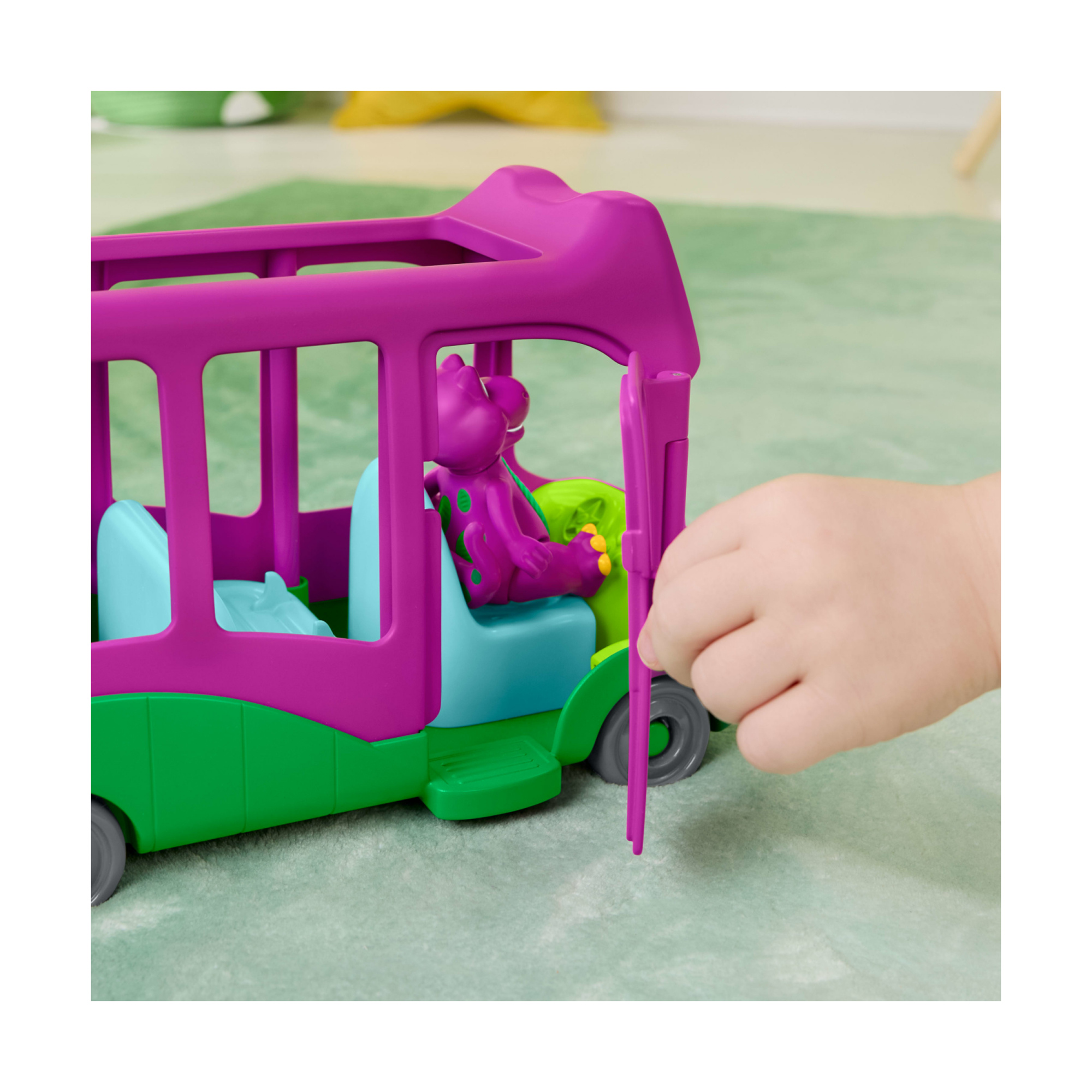 Fisher-price il mondo di barney - autobus delle avventure, set con veicolo e personaggio snodato barney incluso - FISHER PRICE
