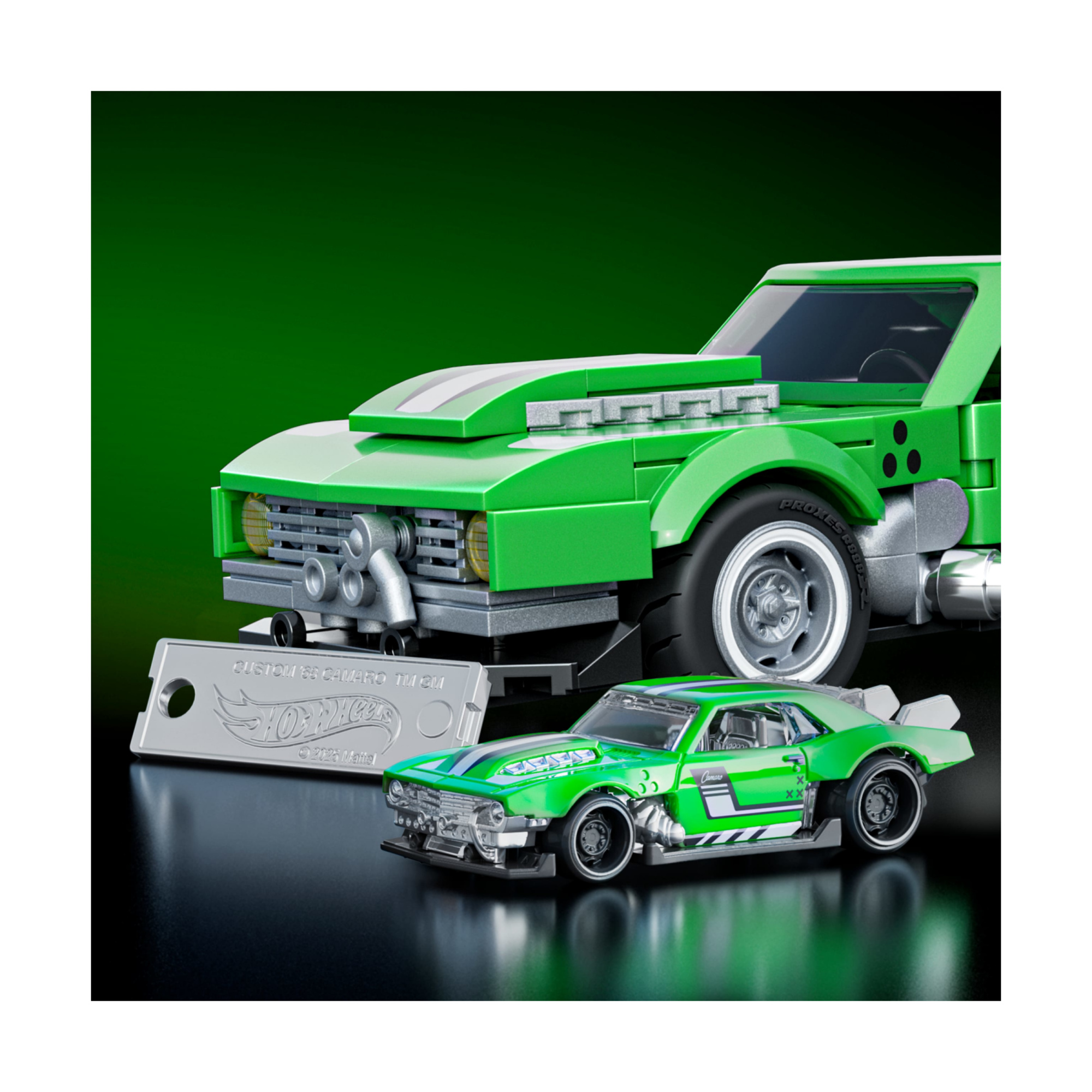 ​​mattel brick shop hot wheels - custom ’68 camaro serie speed, set da costruire con 289 pezzi, dettagli realistici e adesivi - BRICK SHOP, Hot Wheels