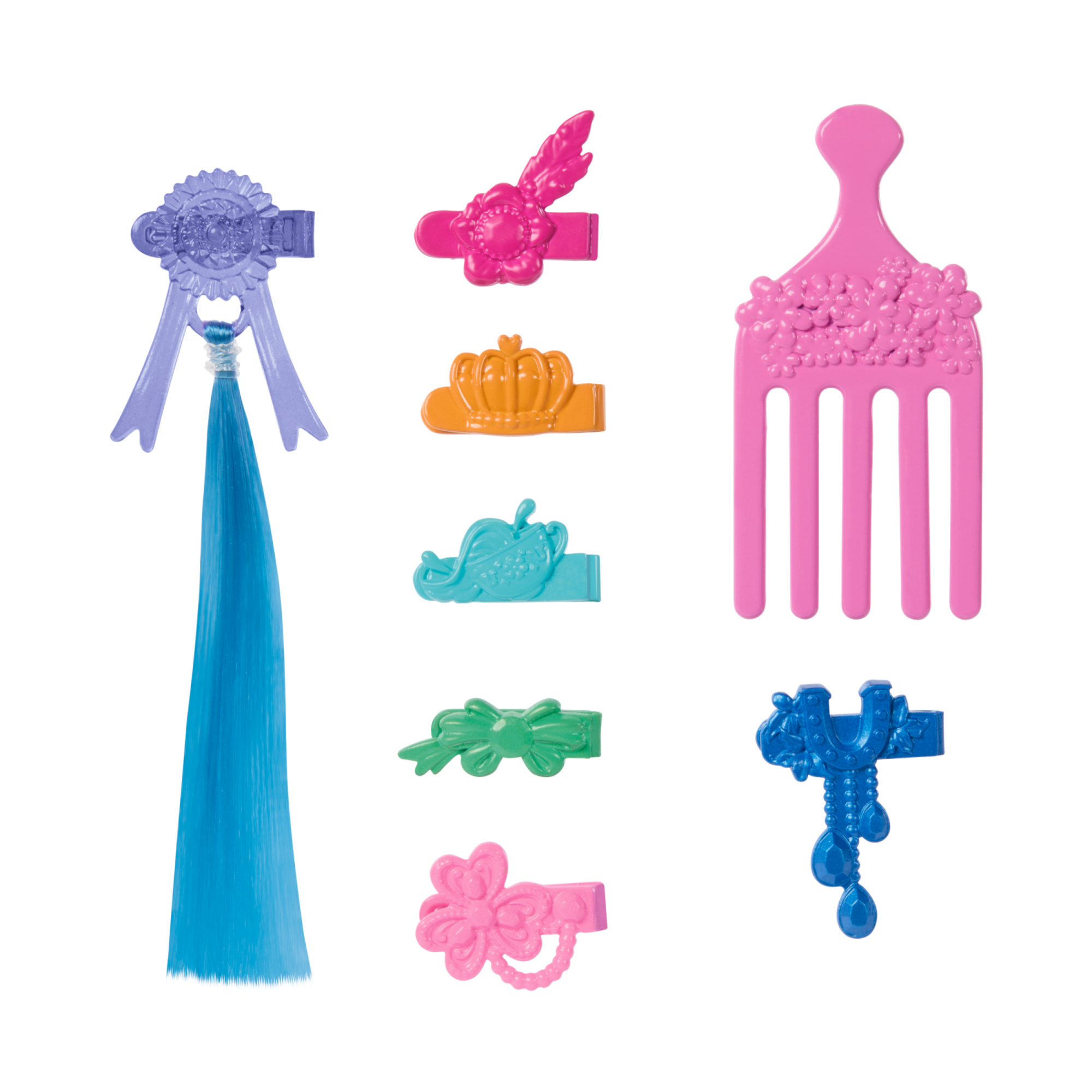 Barbie - pony, cavallo con lunga criniera da acconciare, pettine, extension e accessori per lo styling inclusi - Barbie