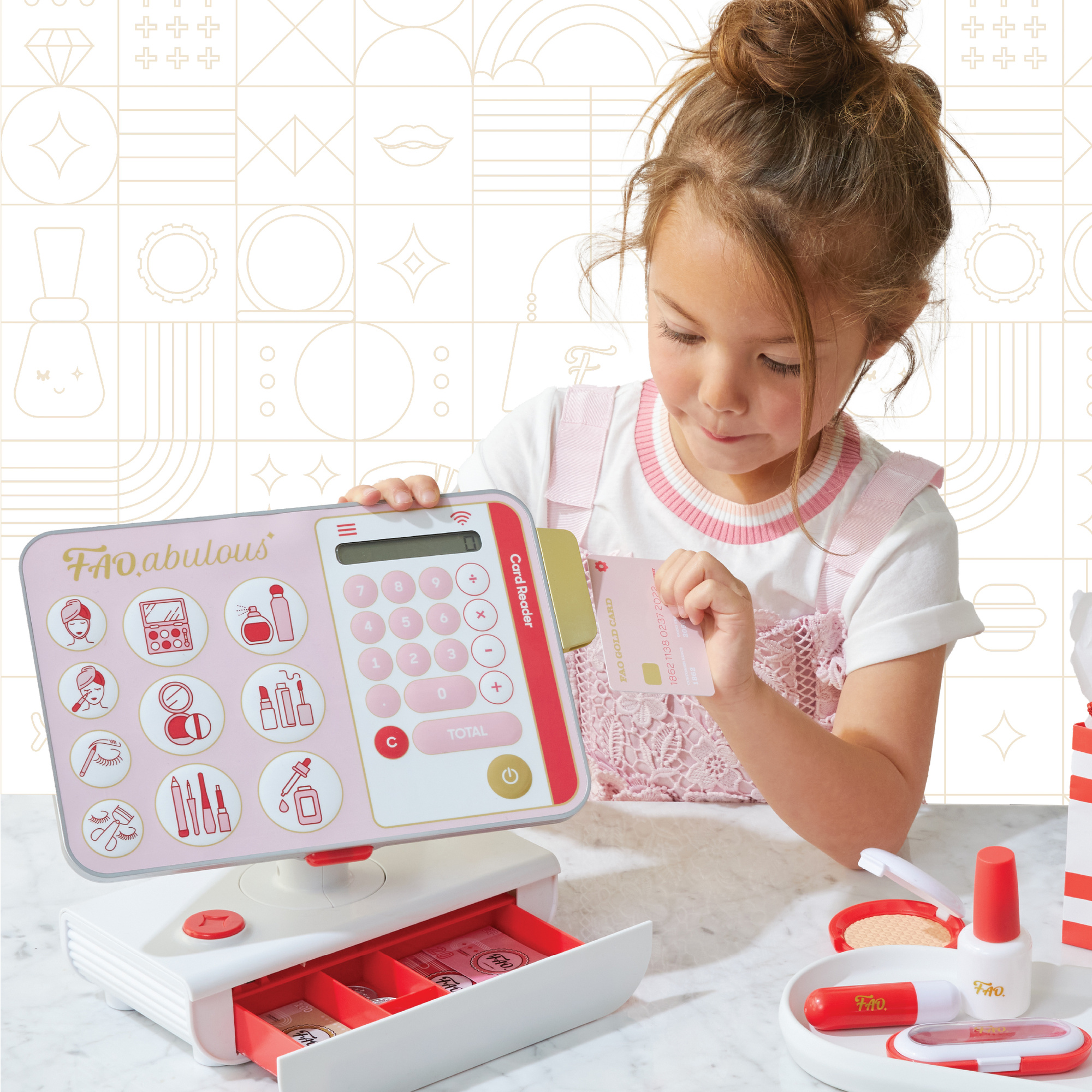Cassa trucco fao schwarz beauty boutique – set gioco 19 pezzi - 