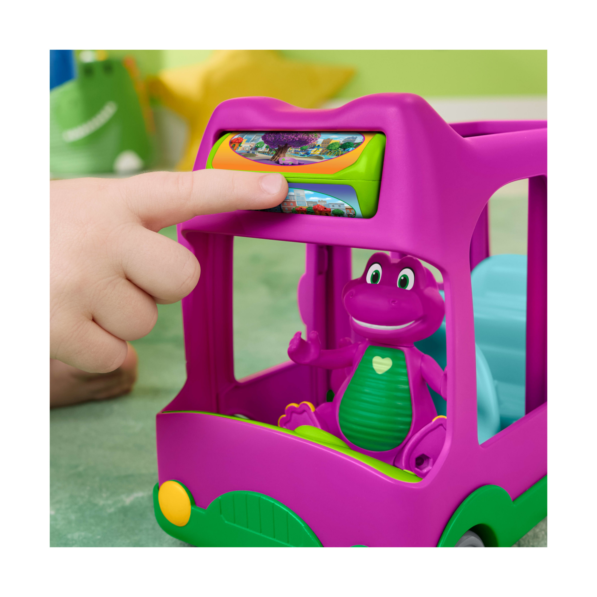 Fisher-price il mondo di barney - autobus delle avventure, set con veicolo e personaggio snodato barney incluso - FISHER PRICE
