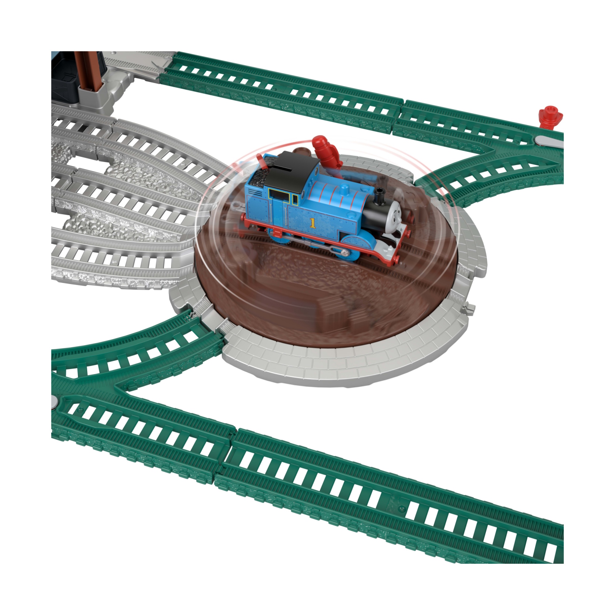 Il trenino thomas - centro di consegna barili, pista di 5 metri con locomotiva thomas motorizzata a pile, vagone merci e barili - THOMAS & FRIENDS