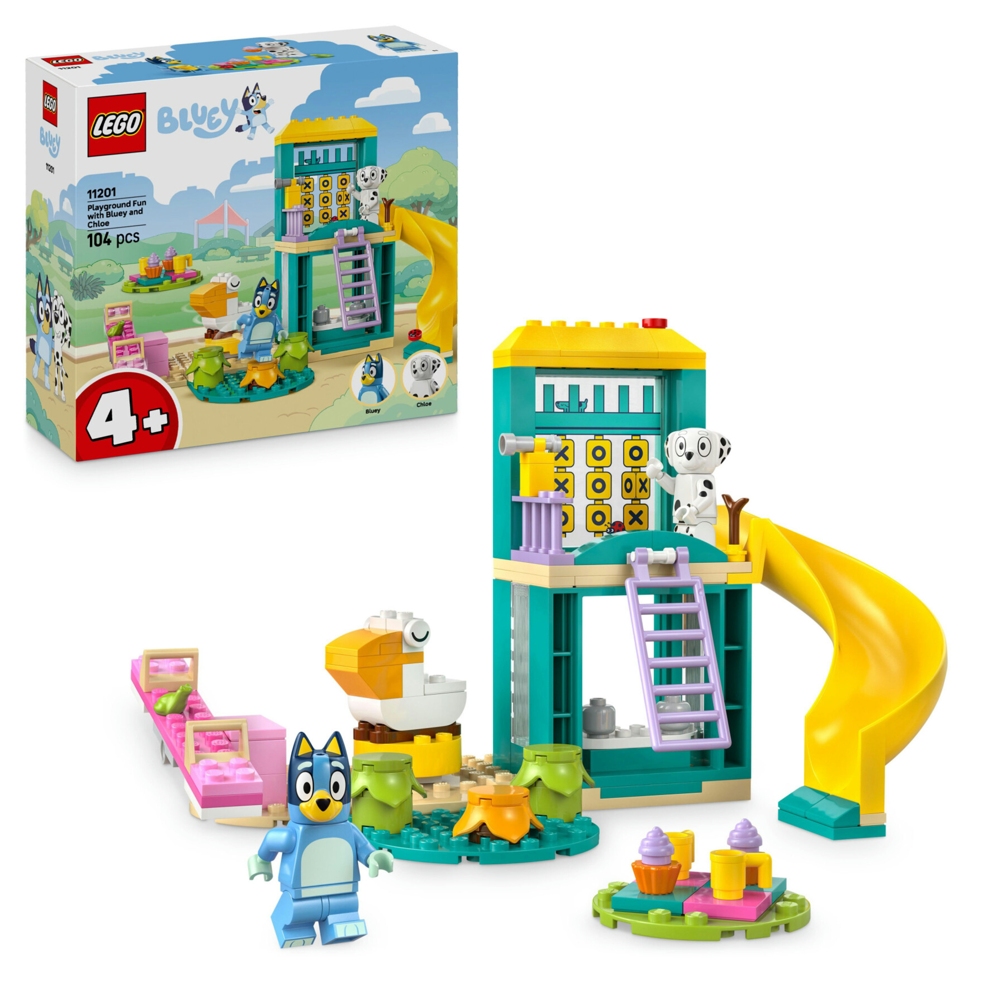 Lego 11201 - bluey parco giochi con scivolo e 2 minifigure, 4+ anni - BLUEY, Lego