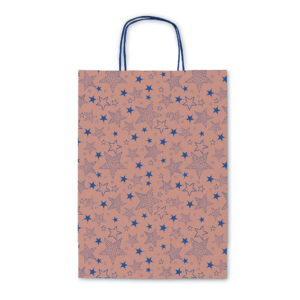 Borsa regalo avana stelle blu - formato 36x41x12 cm - 