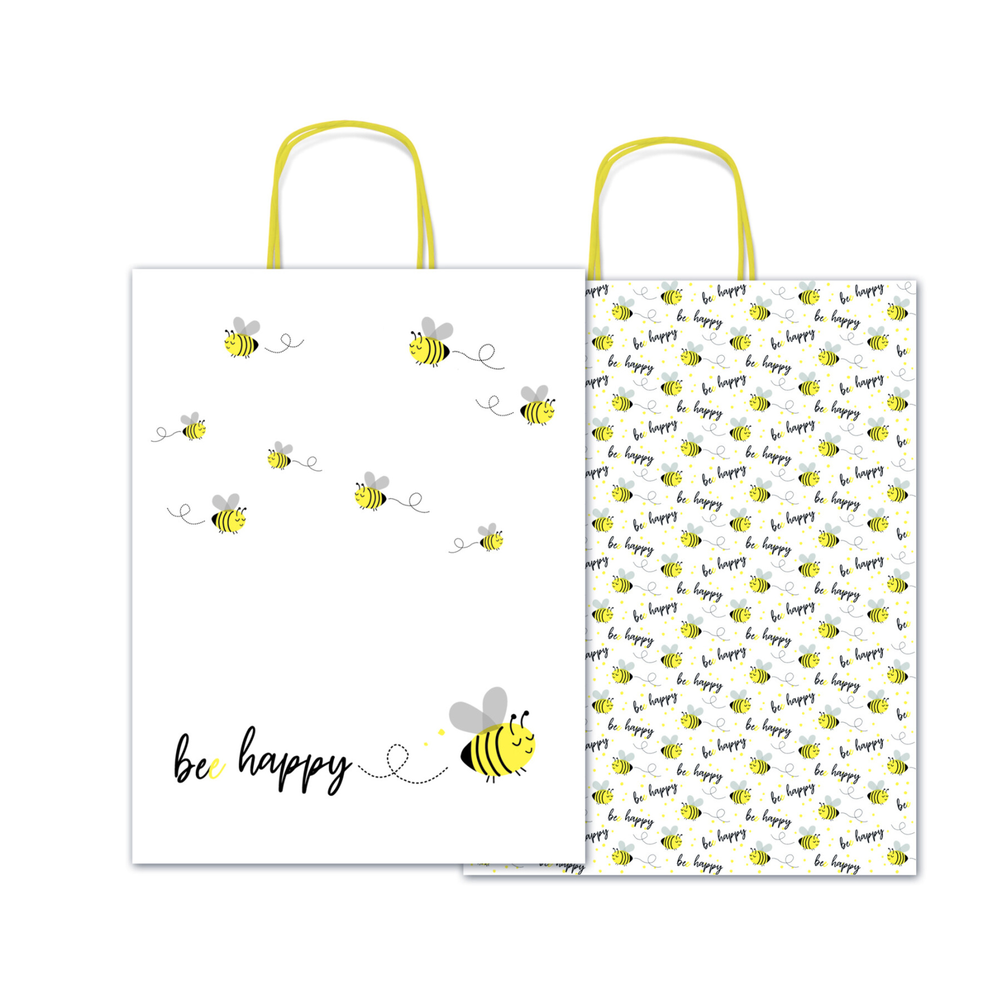 Borsa regalo bee happy - formato 26x34,5x12 cm - 