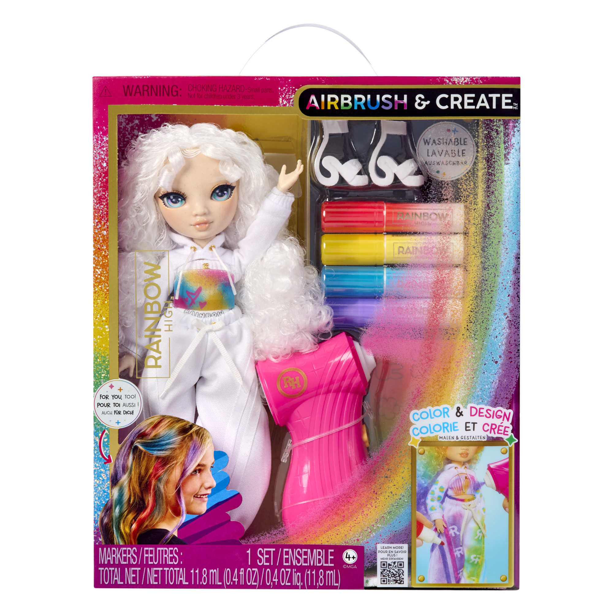 Rainbow high - fashion doll diy con aerografo e pennarelli - Rainbow High