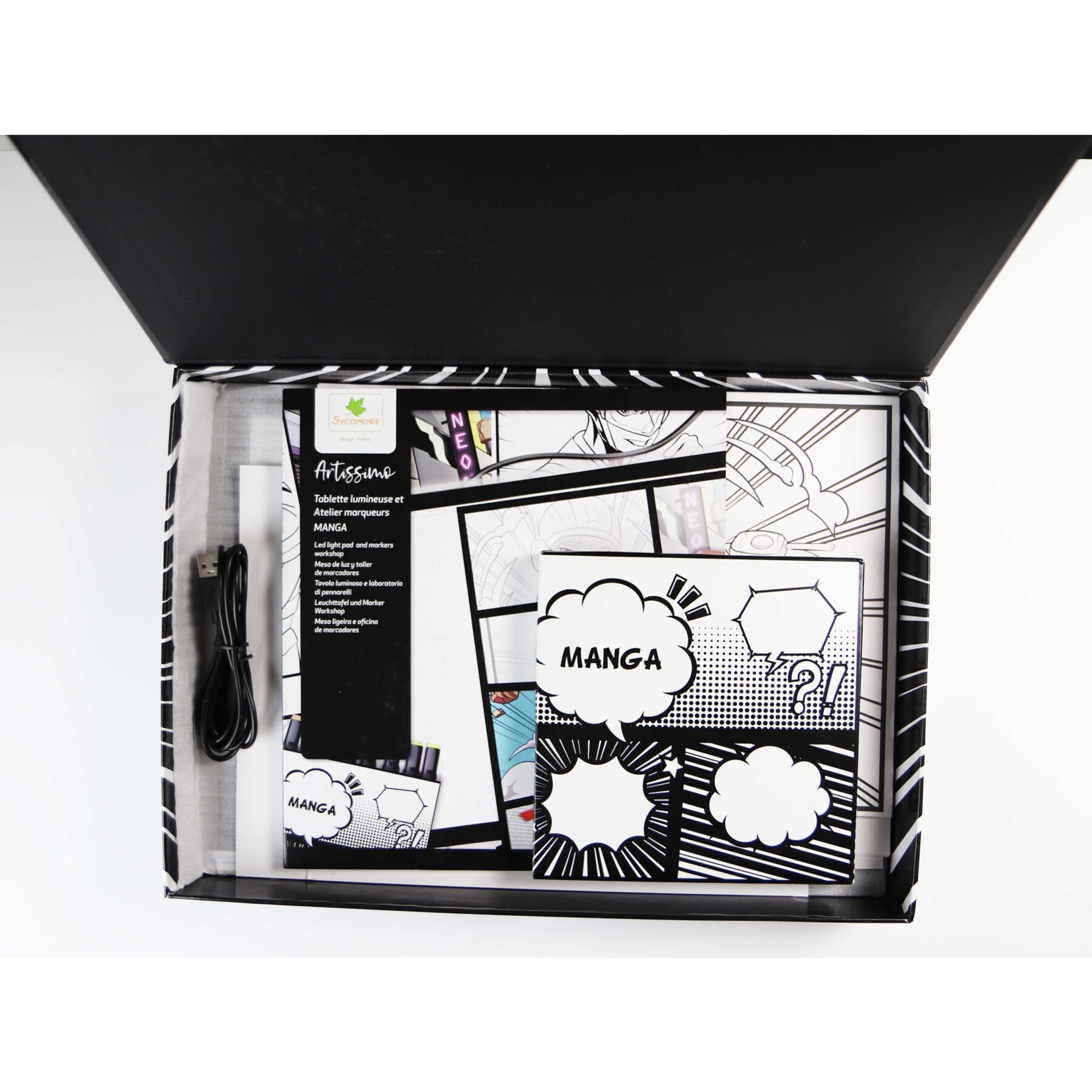 Sycomore - a lezione di manga - tavoletta luminosa a led e pennarelli - 