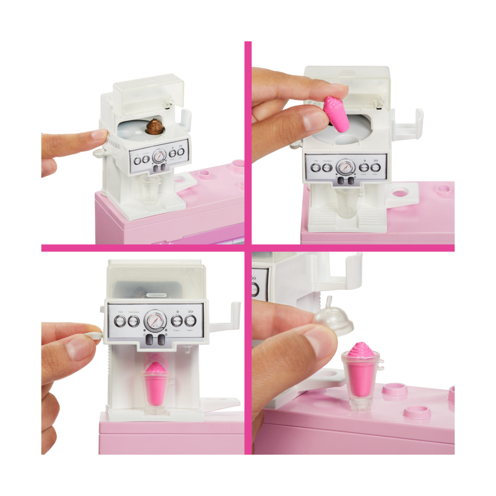 Barbie - caffetteria, playset con bambola barista bionda e 12+ accessori a tema inclusi, tra cui macchina per caffè e frullati - Barbie