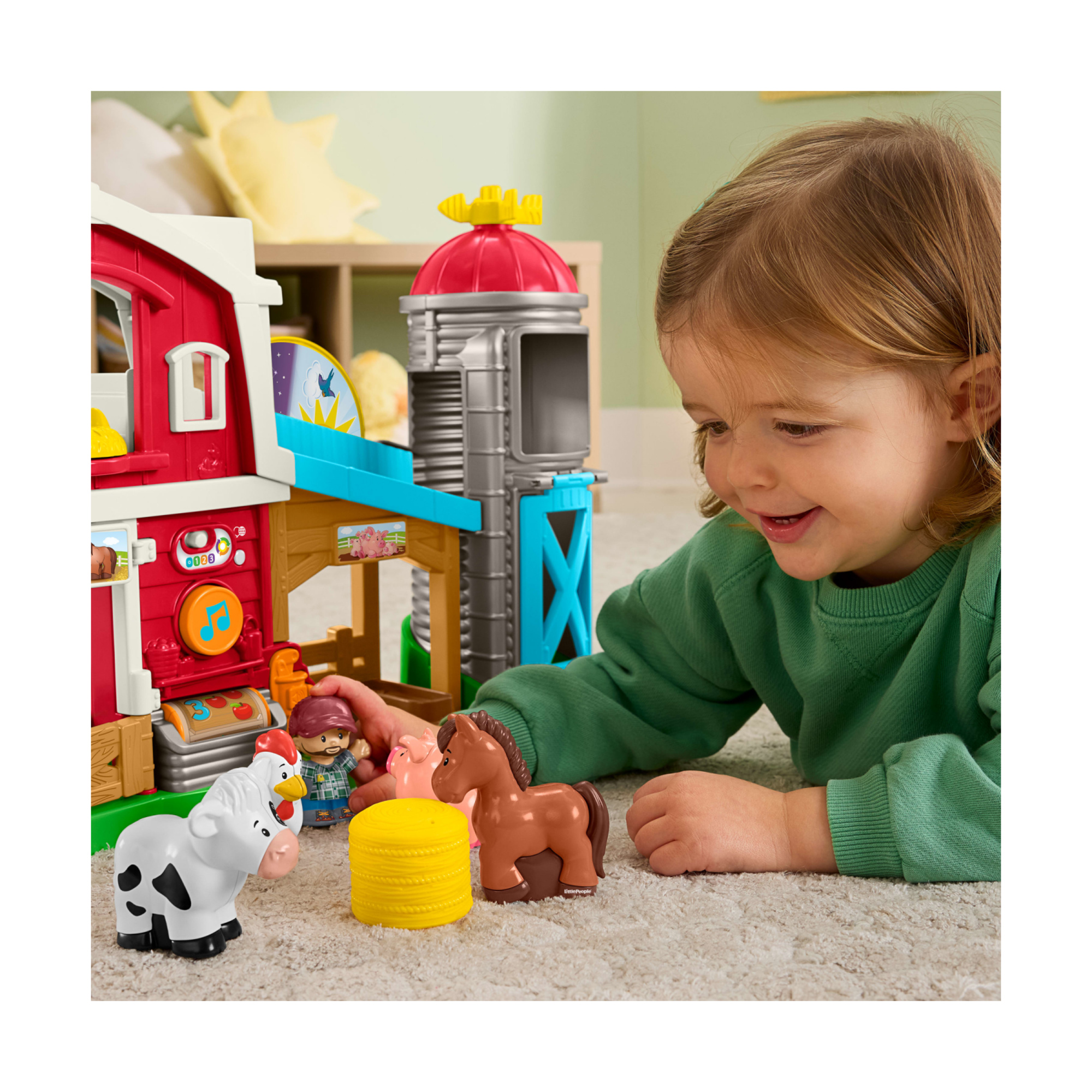 Fisher-price little people - fattoria animali felici, set con personaggi e amici animali, canzoni, luci e frasi - FISHER PRICE