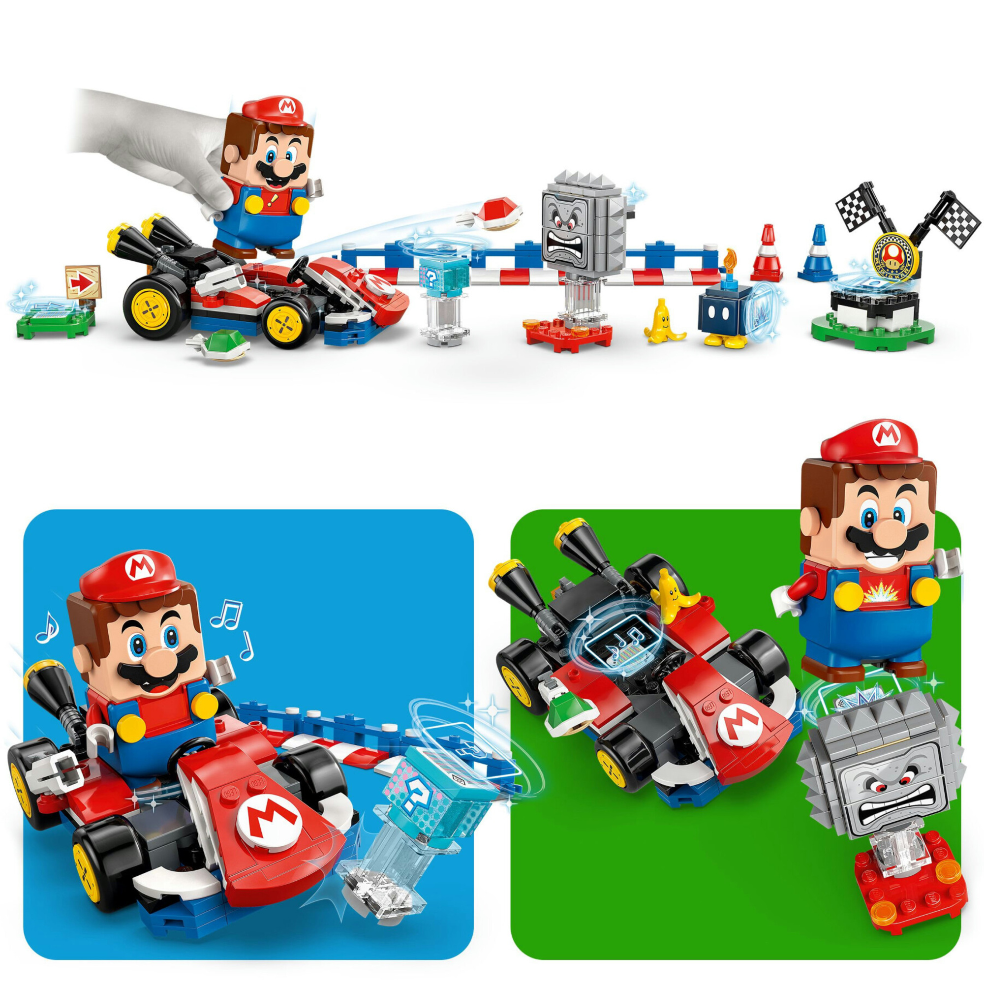 Lego 72043 - mario kart con kart standard e 3 personaggi, 7+ anni - LEGO® Super Mario™, Lego