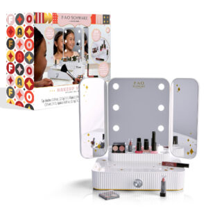 Fao schwarz - set trucco bambina 24 pezzi con toeletta led - 
