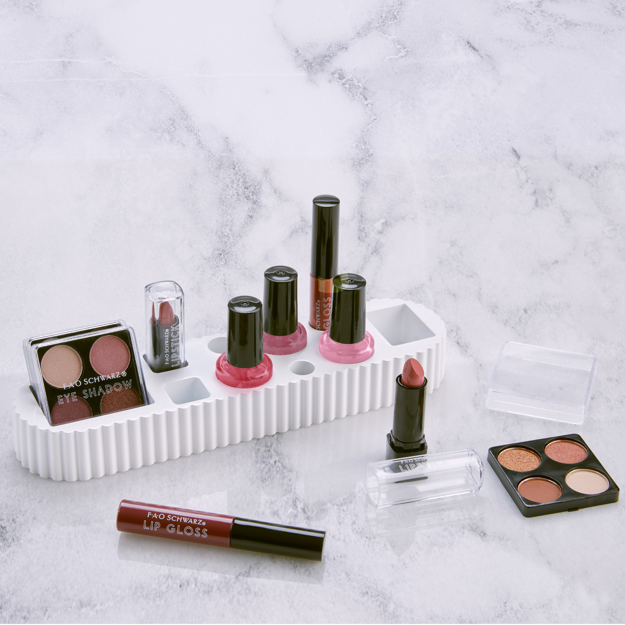 Fao schwarz - set trucco bambina 24 pezzi con toeletta led - 