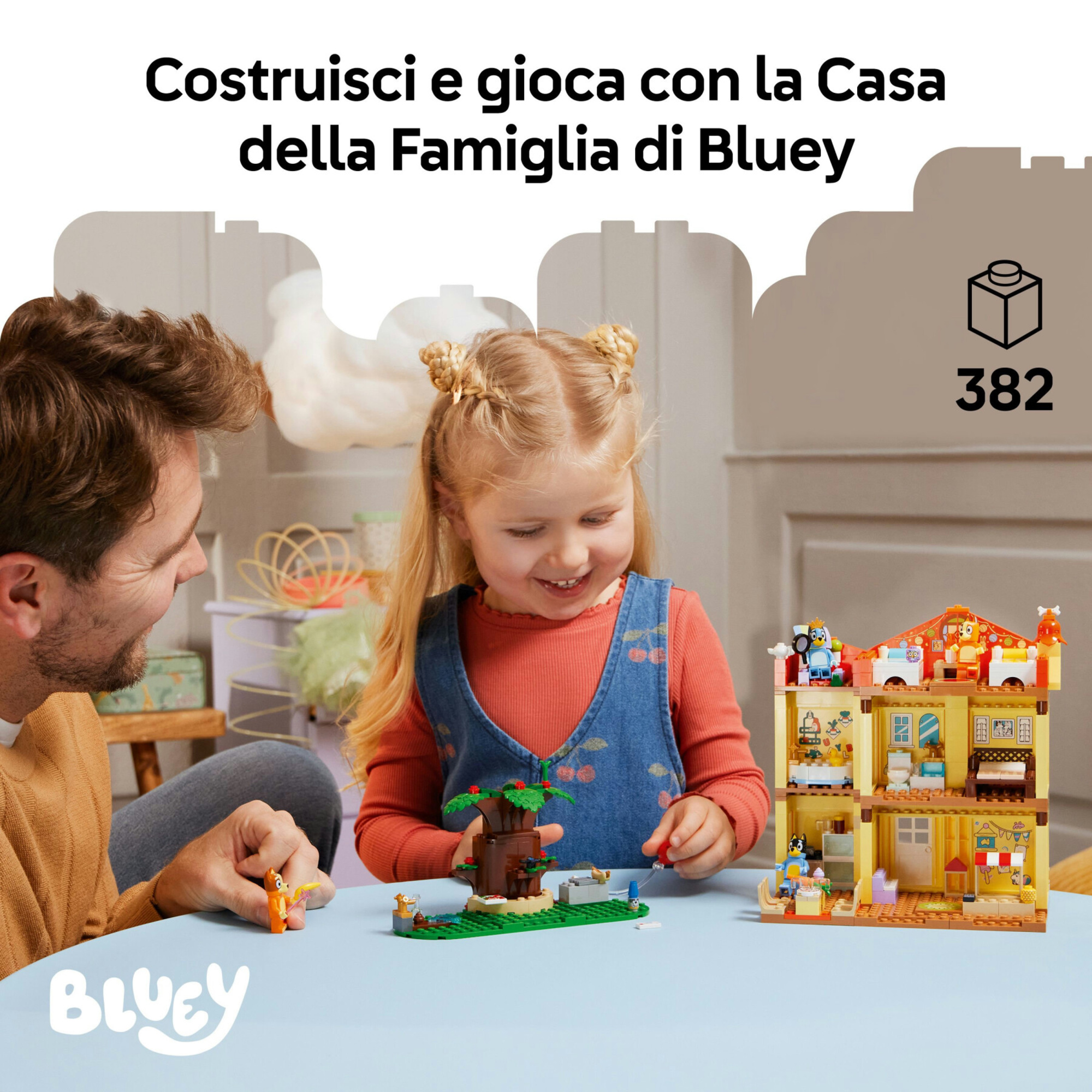 Lego 11203 - bluey casa con giardino e 4 minifigure, 4+ anni - BLUEY, Lego