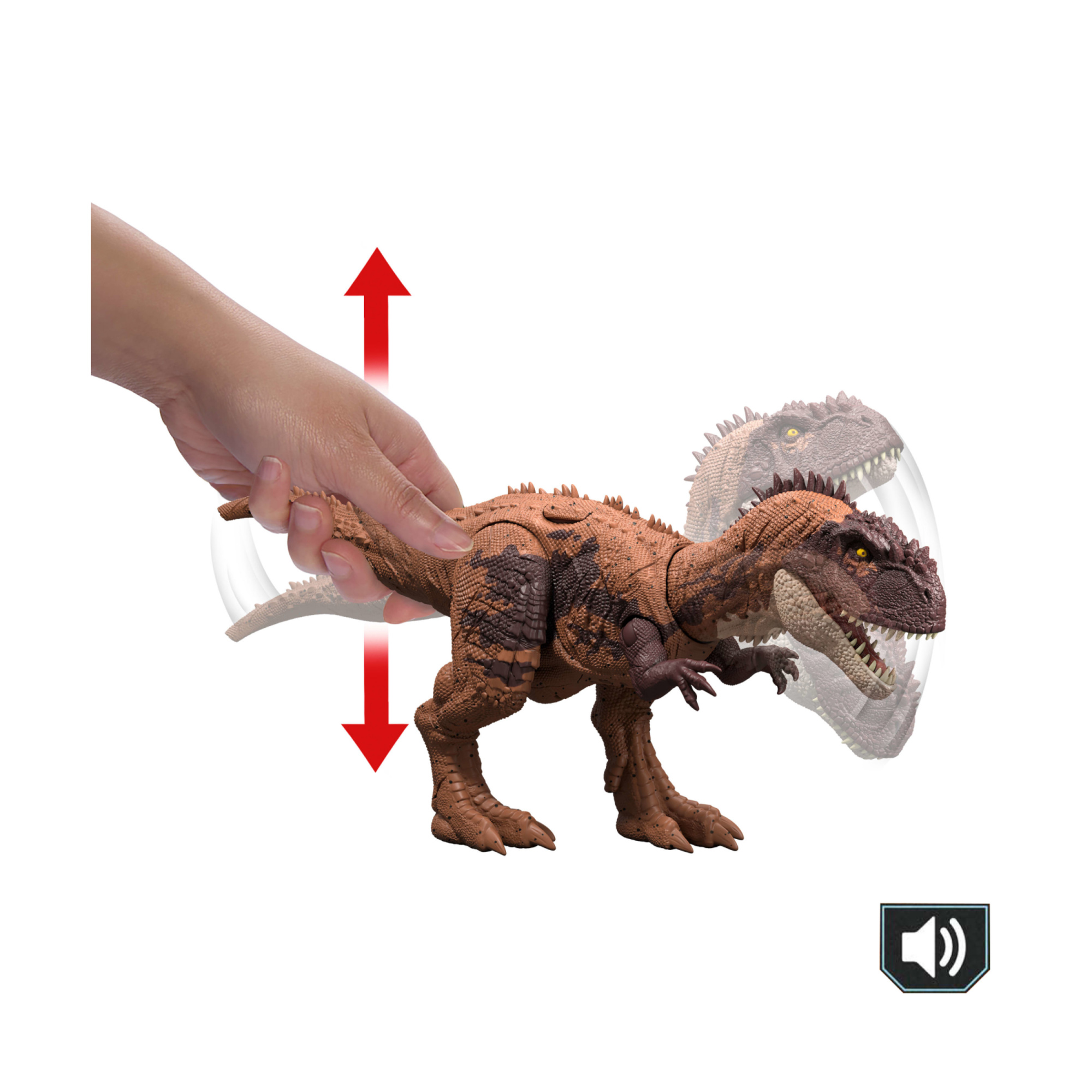 Mattel jurassic world - kryptops ruggito selvaggio, dinosauro snodato con ruggito feroce e azione d'attacco inclusa - Jurassic World