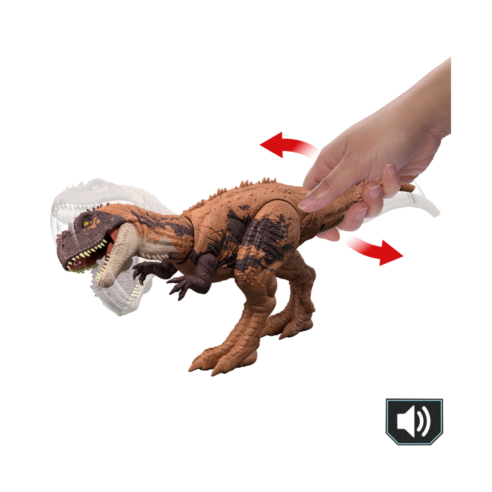 Mattel jurassic world - kryptops ruggito selvaggio, dinosauro snodato con ruggito feroce e azione d'attacco inclusa - Jurassic World
