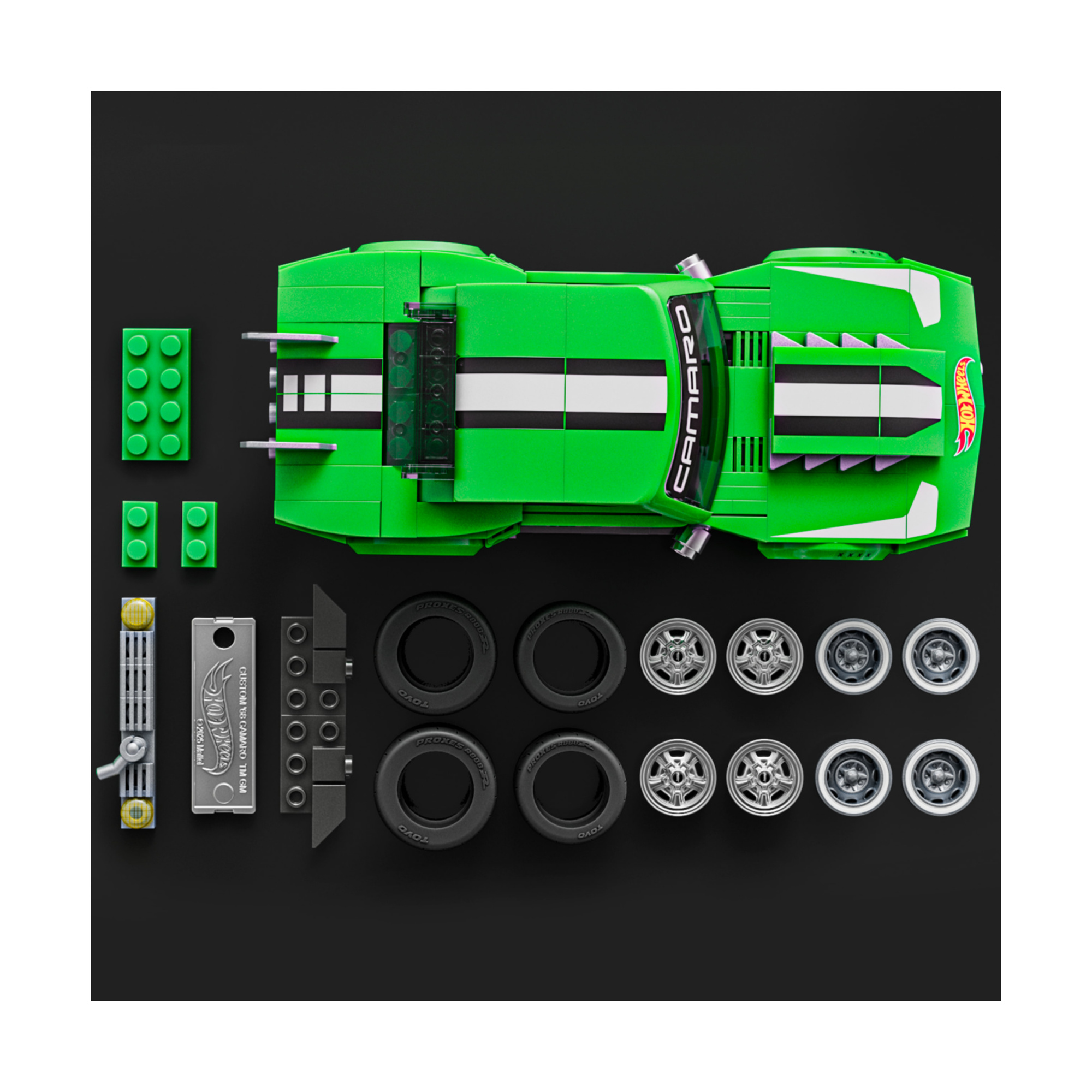 ​​mattel brick shop hot wheels - custom ’68 camaro serie speed, set da costruire con 289 pezzi, dettagli realistici e adesivi - BRICK SHOP, Hot Wheels