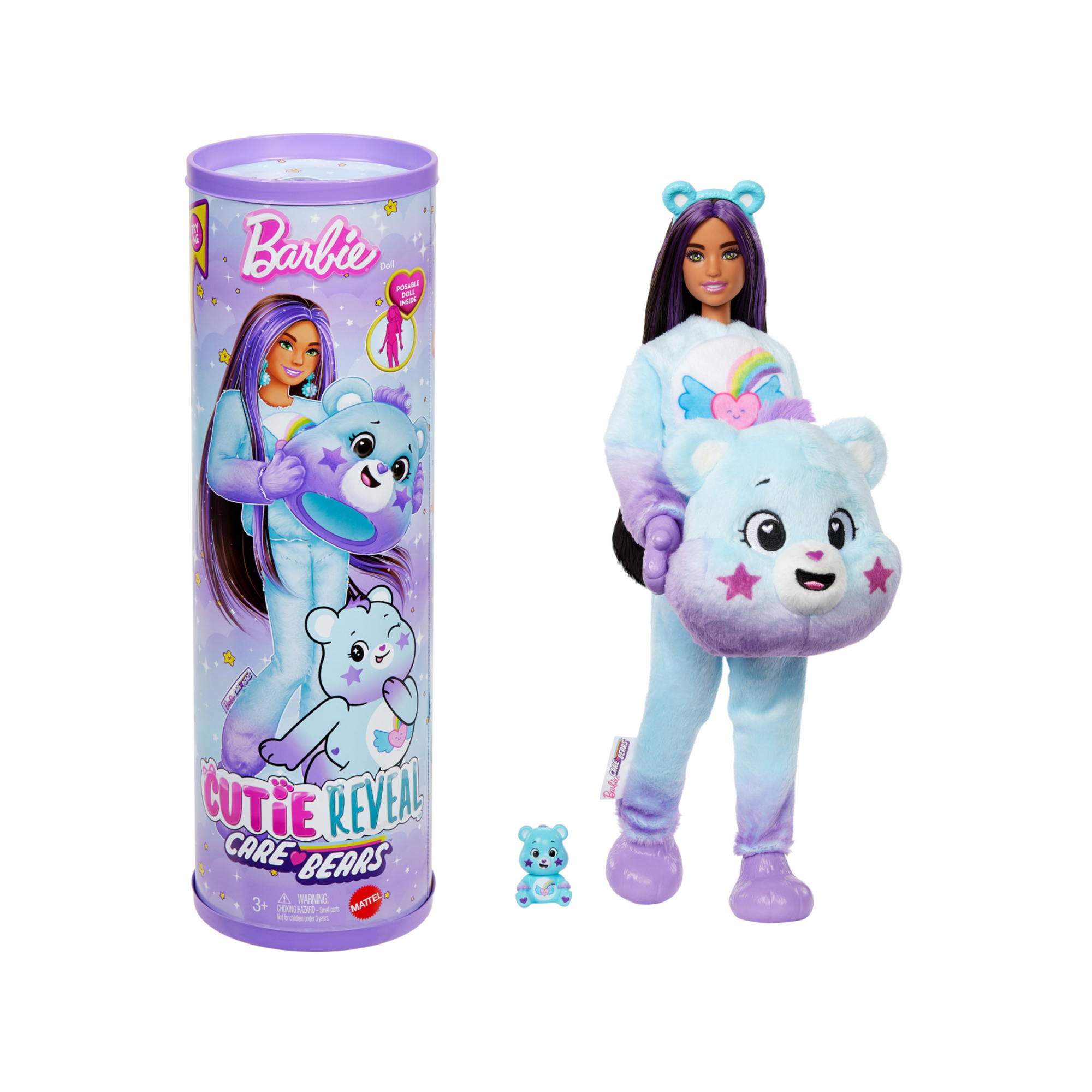 Barbie - cutie reveal assortito serie orsetti del cuore 2, bambola con costume di peluche, un mini orso e 10 sorprese con effetto cambia colore - Barbie