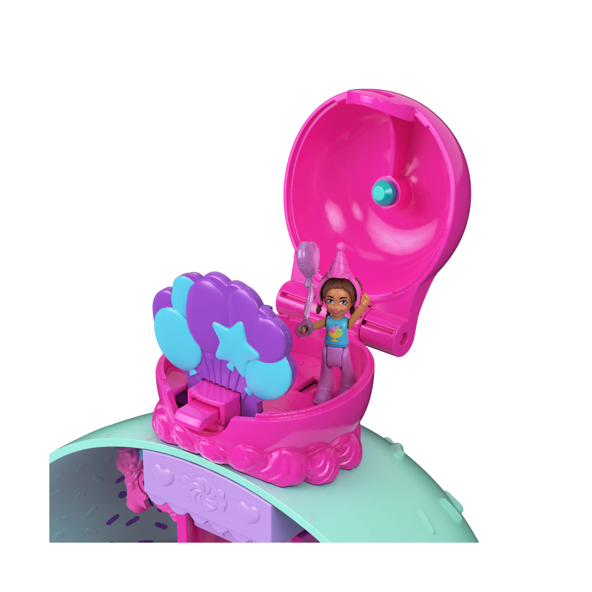 Polly pocket - la casa del gelato, set cono gelato a tema orso con 2 mini bambole, 4 piani e 25 accessori inclusi - Polly Pocket