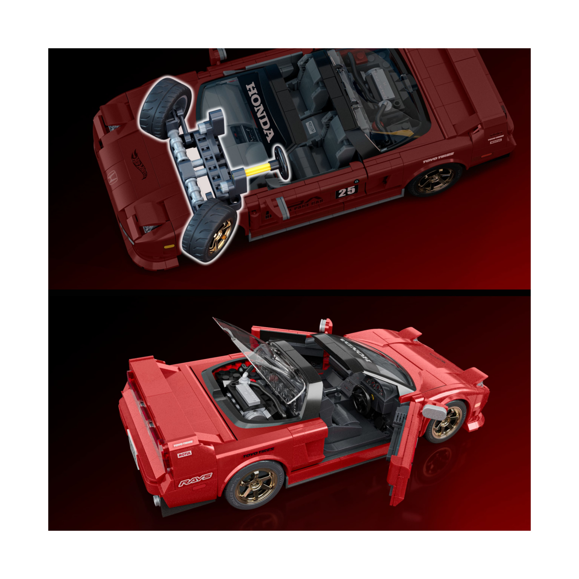 ​​mattel brick shop hot wheels - ’90 acura nsx serie elite, set da costruire con 876 pezzi, dettagli realistici e adesivi - BRICK SHOP, Hot Wheels