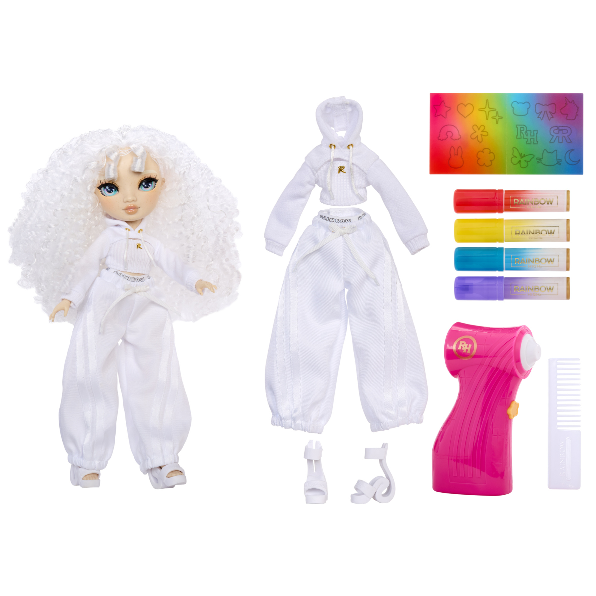 Rainbow high - fashion doll diy con aerografo e pennarelli - Rainbow High