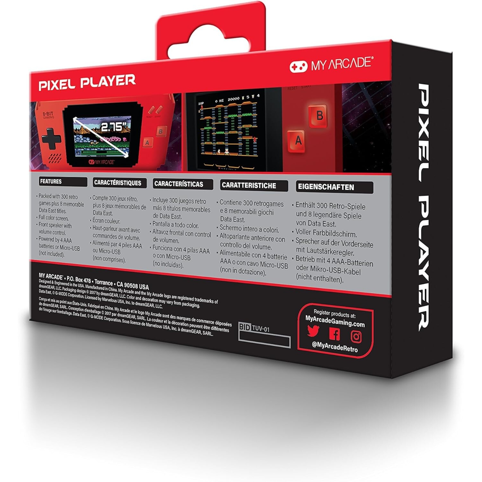 My arcade - pixel player - mini console portatile 7 cm con 308 giochi - MY ARCADE