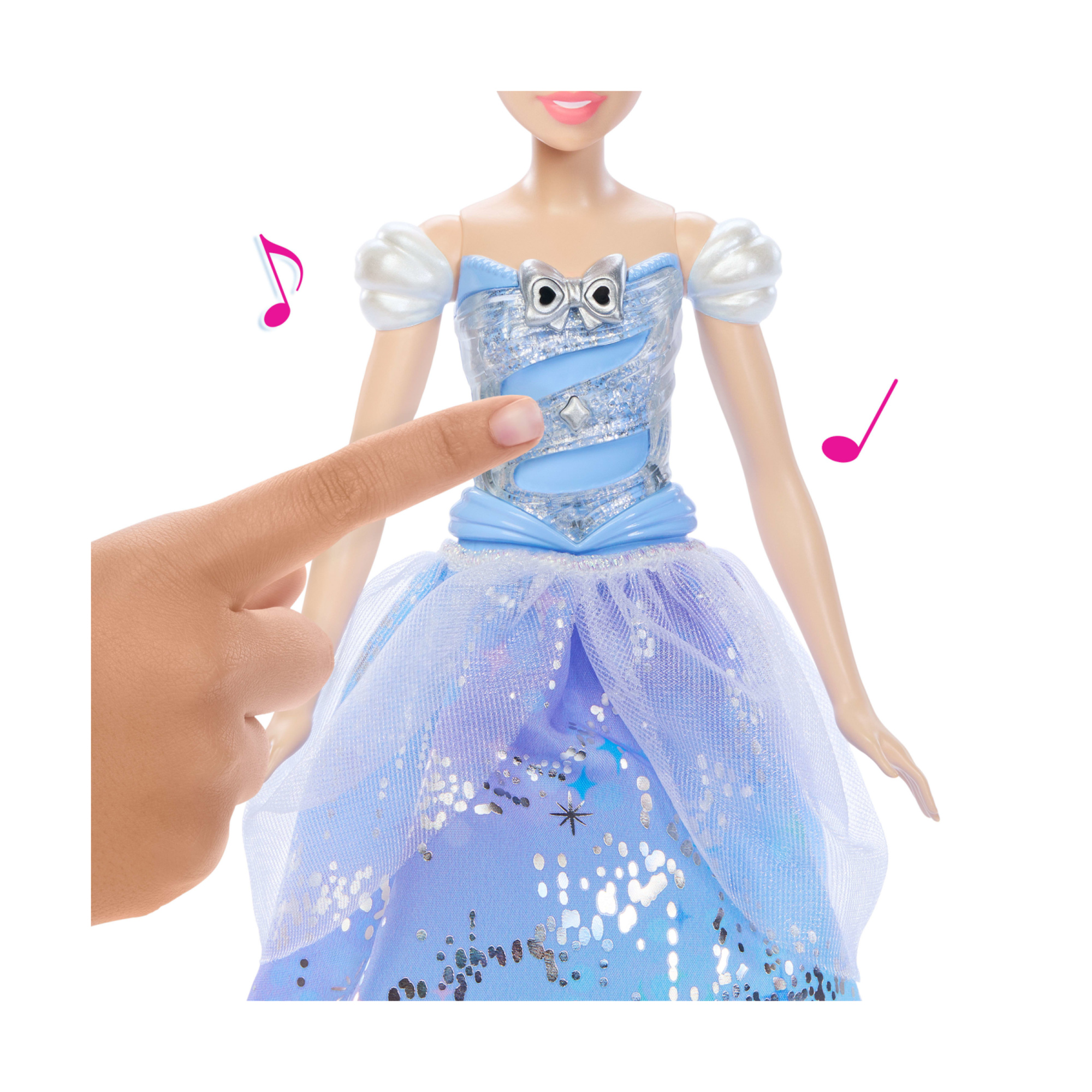 Mattel disney princess - cenerentola ballo incantato, bambola ispirata al film con abito che si illumina e bacchetta magica con suoni - DISNEY PRINCESS