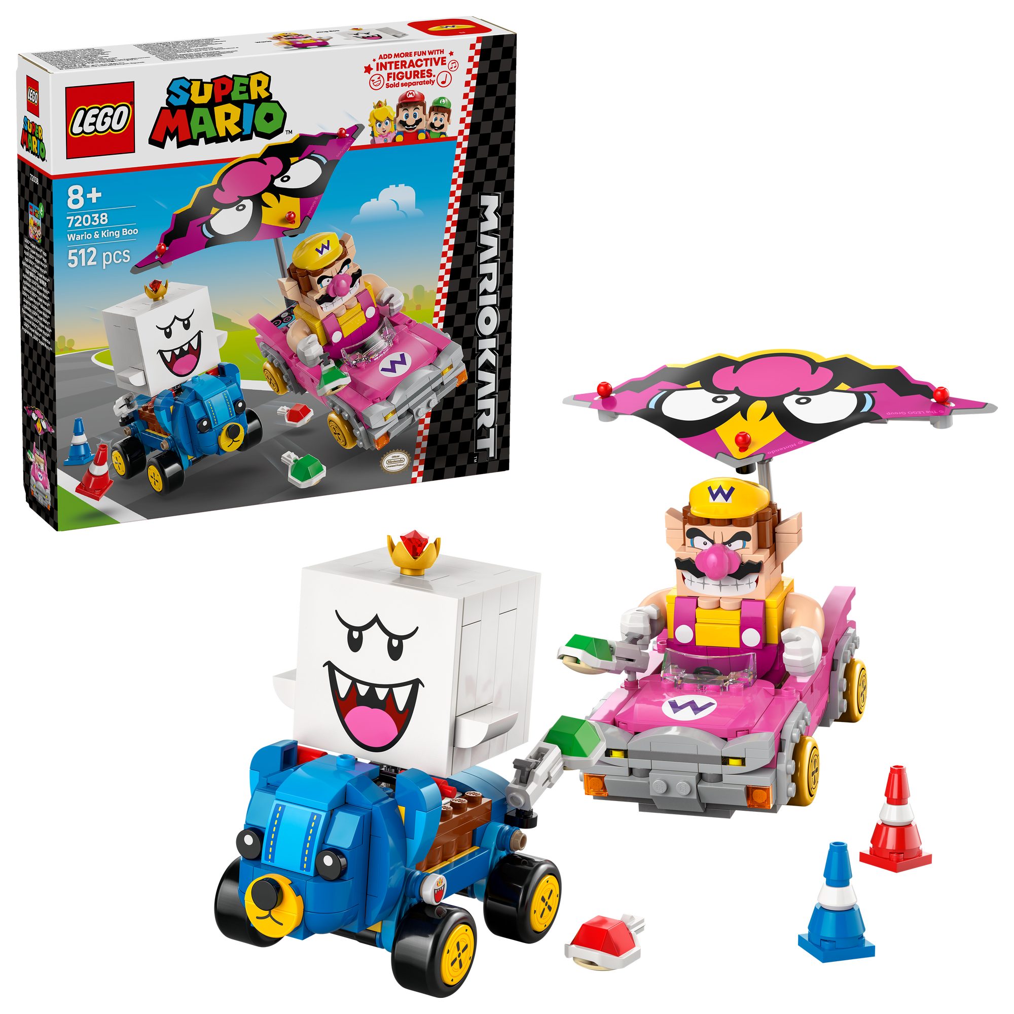 Lego 72038 - mario kart wario vs re boo con 2 veicoli, 8+ anni - Lego