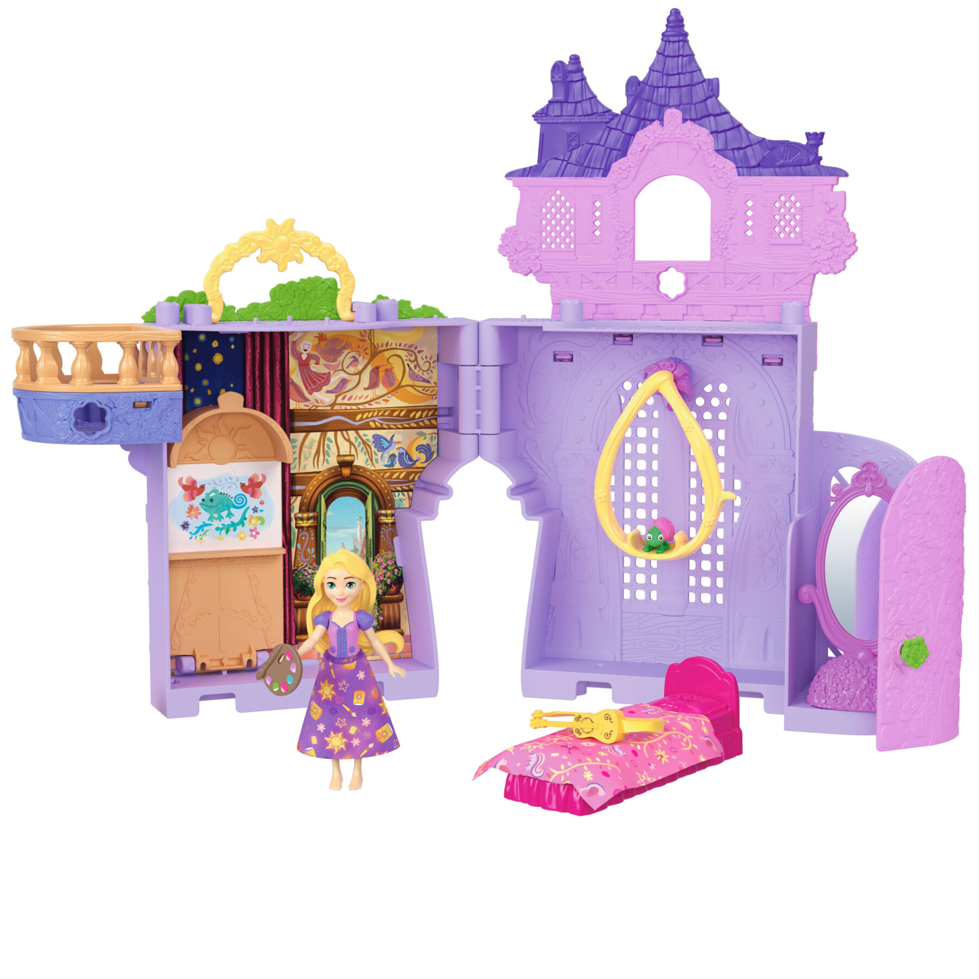 Mattel disney princess - la torre di rapunzel, set componibile ispirato al film con rapunzel, pascal e 7 accessori - DISNEY PRINCESS