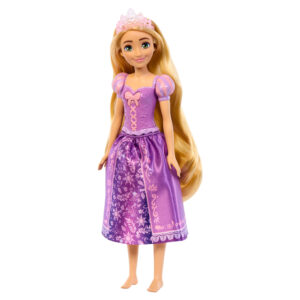 Mattel disney princess - rapunzel cantante, bambola bionda con abito viola che canta la canzone "aspettando una nuova vita" in 4 lingue - Barbie