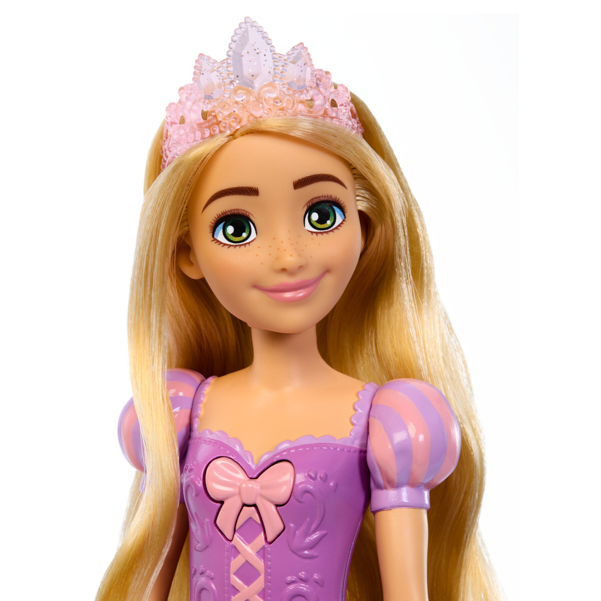 Mattel disney princess - rapunzel cantante, bambola bionda con abito viola che canta la canzone "aspettando una nuova vita" in 4 lingue - Barbie