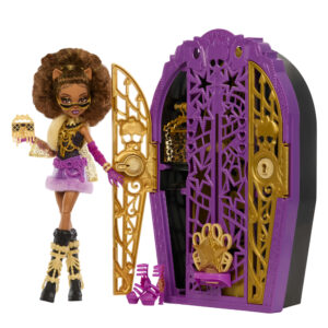 Monster high - clawdeen wolf i misteri di hauntlywood, bambola con abiti, guardaroba e 19 accessori glamour a sorpresa - Monster High