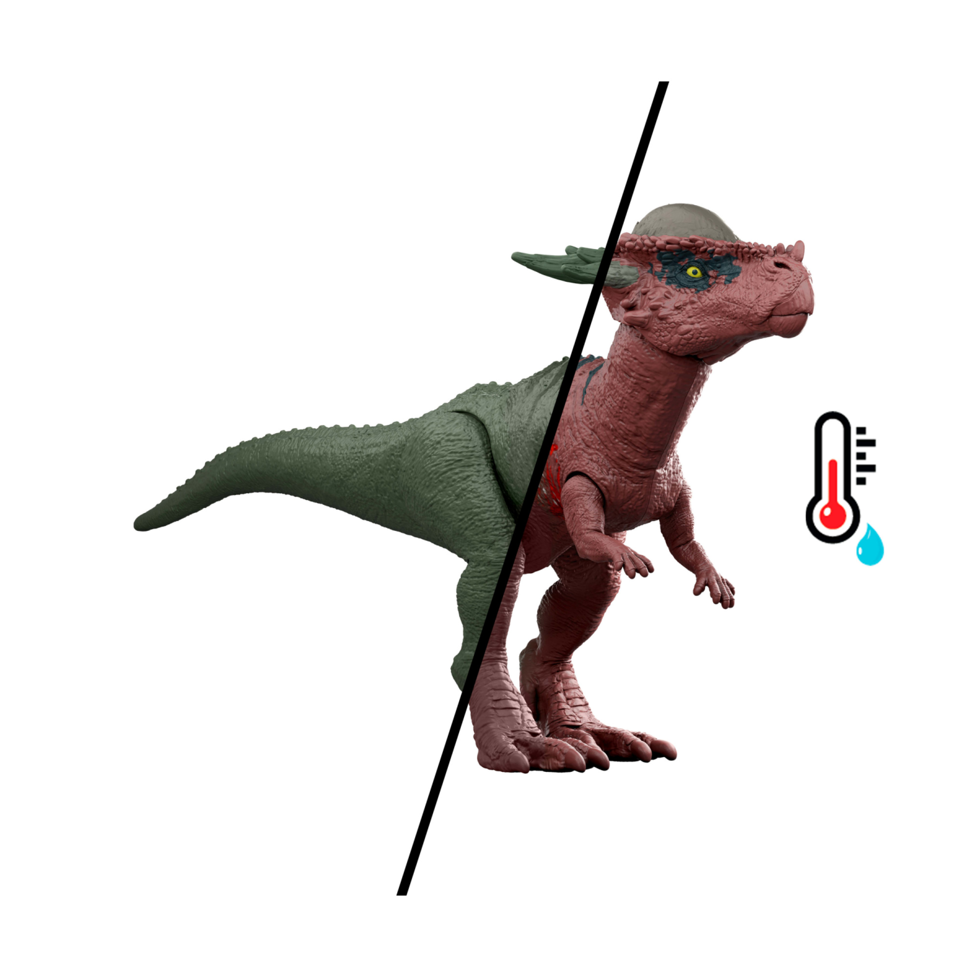 Mattel jurassic world - rivelazione del dinosauro, set da 2 dinosauri con arena da battaglia ed effetto cambia colore - Jurassic World