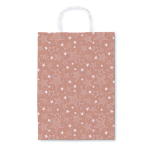 Borsa regalo avana stelle bianche - formato 26x36x12 cm - 
