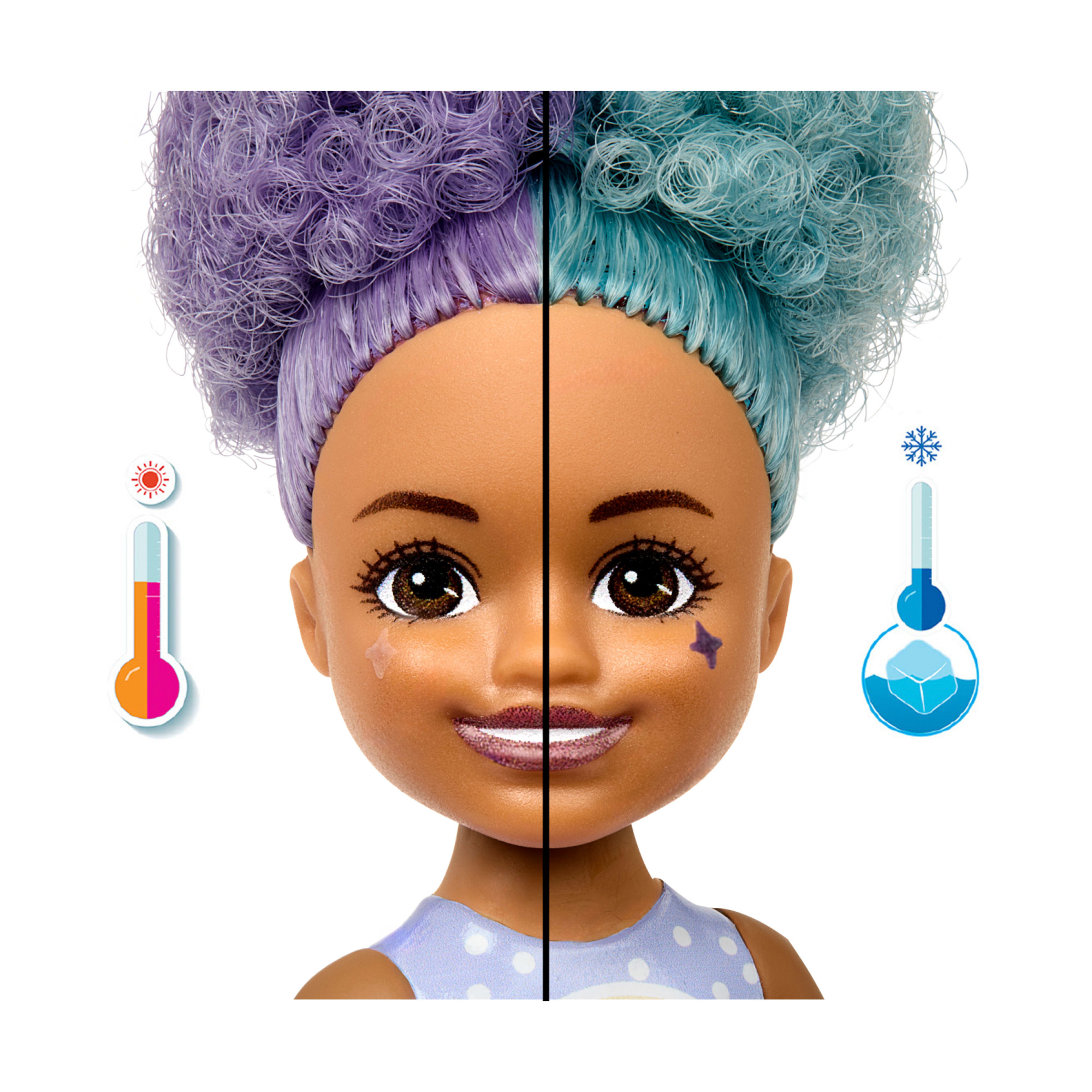 Barbie - chelsea pop reveal assortita serie dolci sorprese, mini bambola profumata con 5 sorprese, cucciolo interattivo ed effetto cambia colore - Barbie